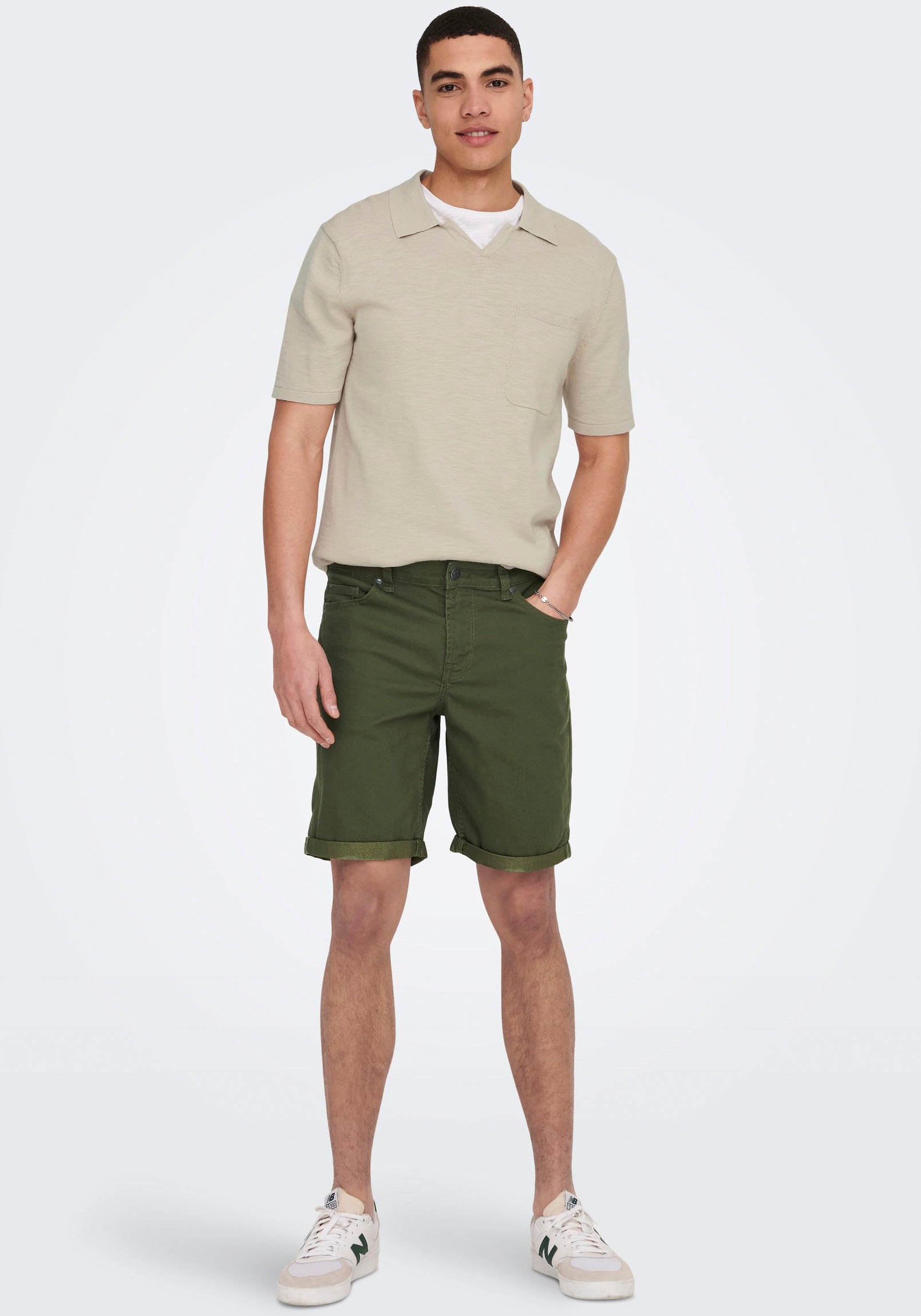 5. Bild von ONLY & SONS Jeansshorts »ONSPLY LIFE REG TWILL 4451 SHORTS«