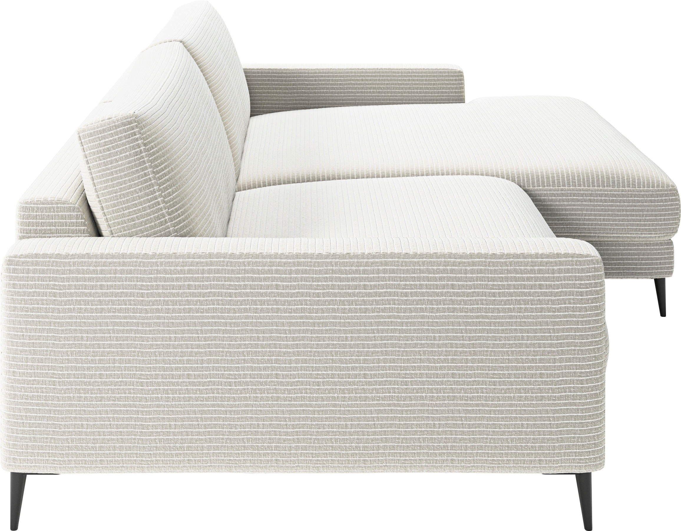 INOSIGN Ecksofa »Downtown, B/T/H: 272/190/84 cm L-Form«, weicher Sitzkomfort auch in Cord und Bouclé, incl. Zierkissen