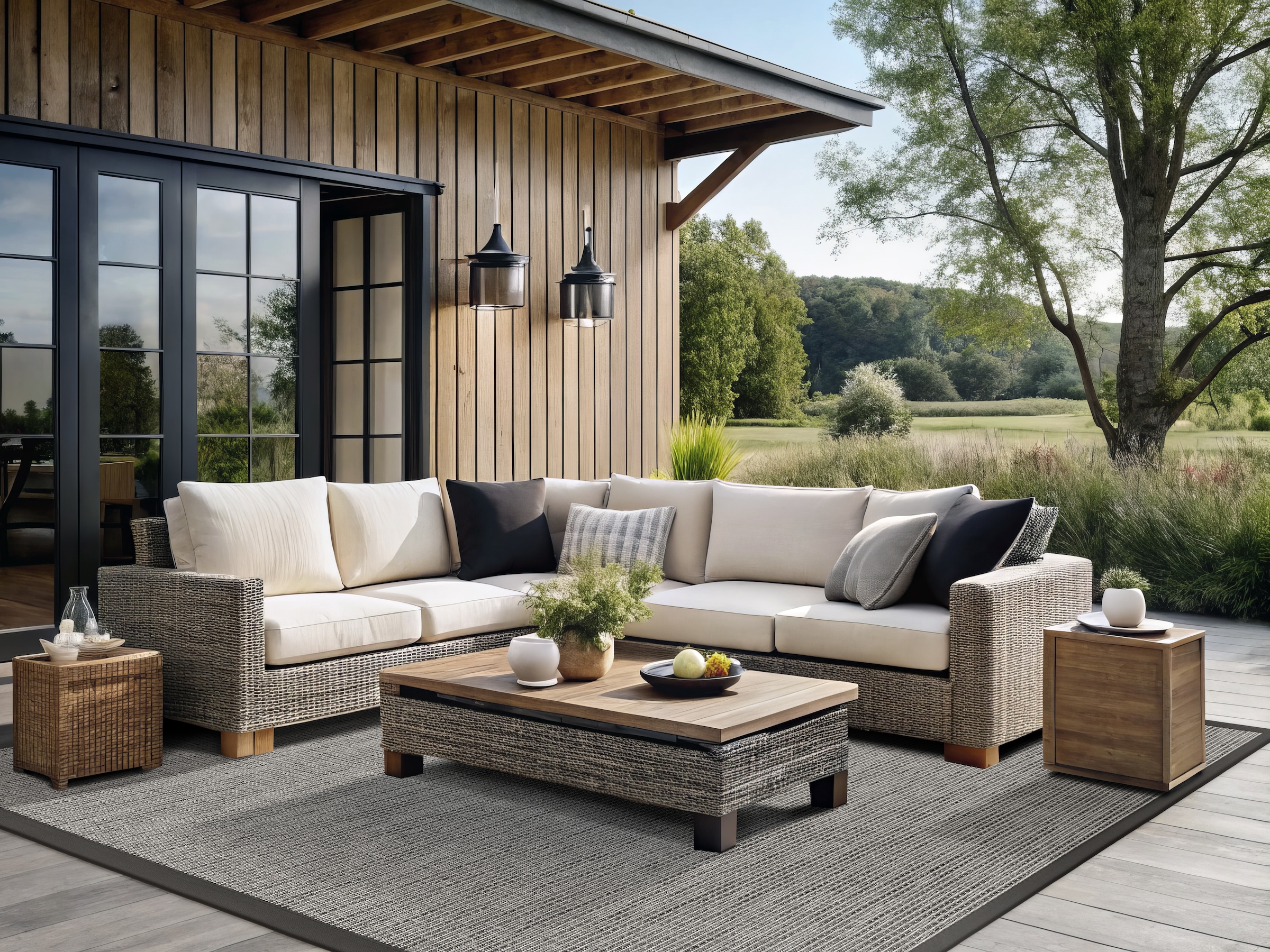 Dekowe Teppich »Basic S2 Stripes« rechteckig 10 mm Höhe meliert, Sisaloptik, mit Bordüre, In- und Outdoor geeignet