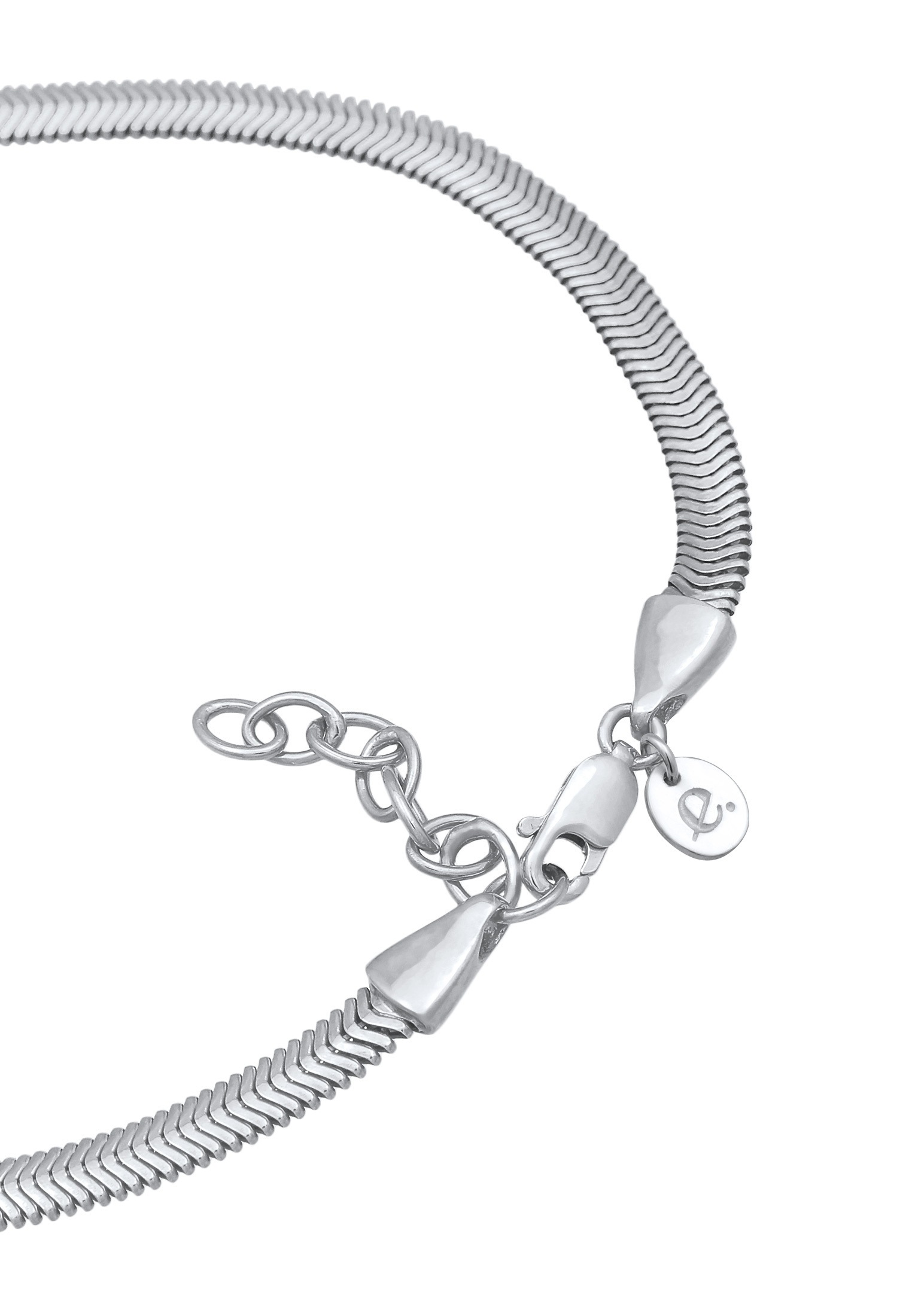 Elli Premium Fußkette »Schlangenkette Flach Elegant 925 Silber«