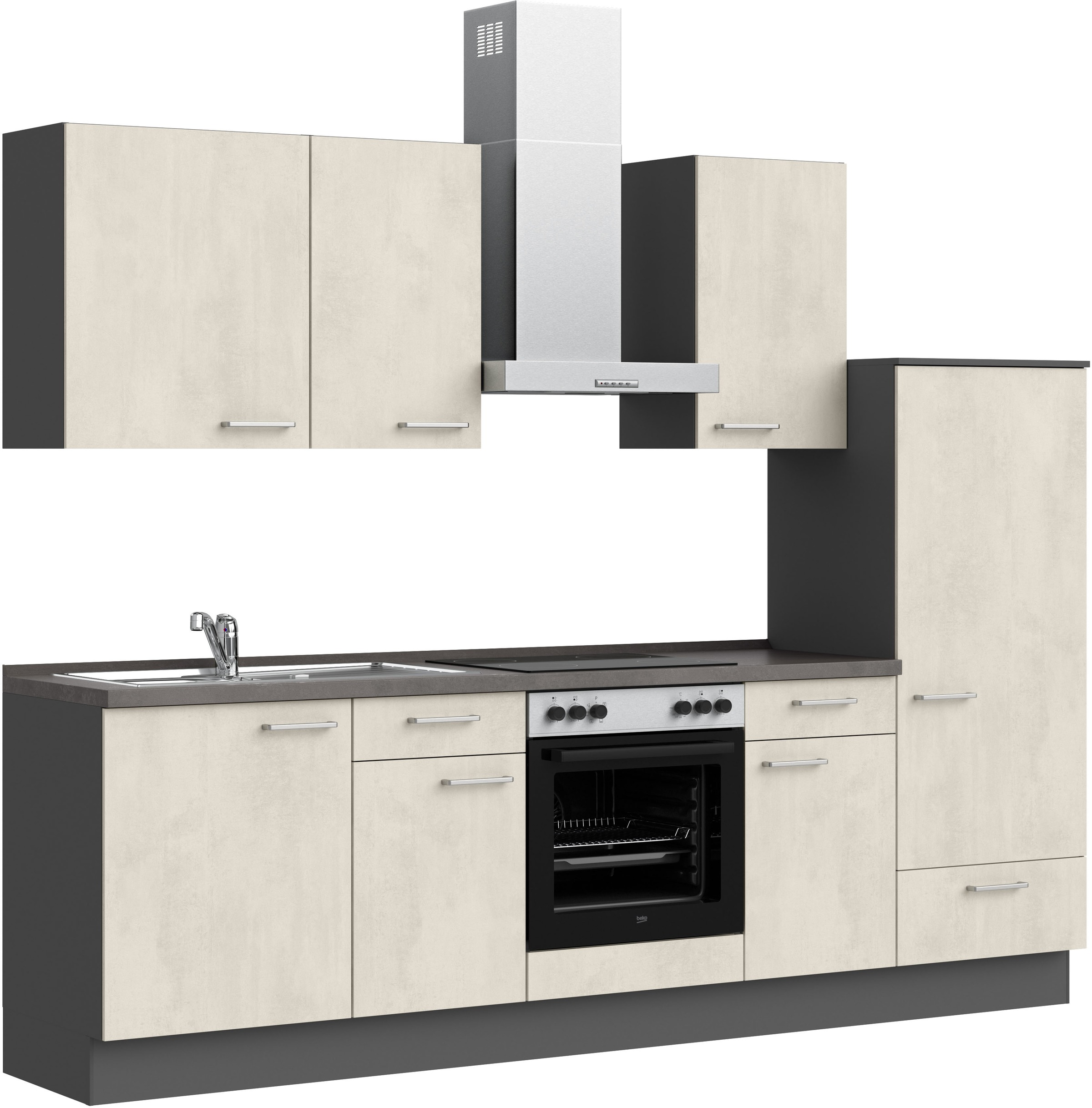 nobilia® Küchenzeile »"Riva I"« vormontiert, Ausrichtung wählbar, Breite 270 cm, wahlw. mit E-Geräten