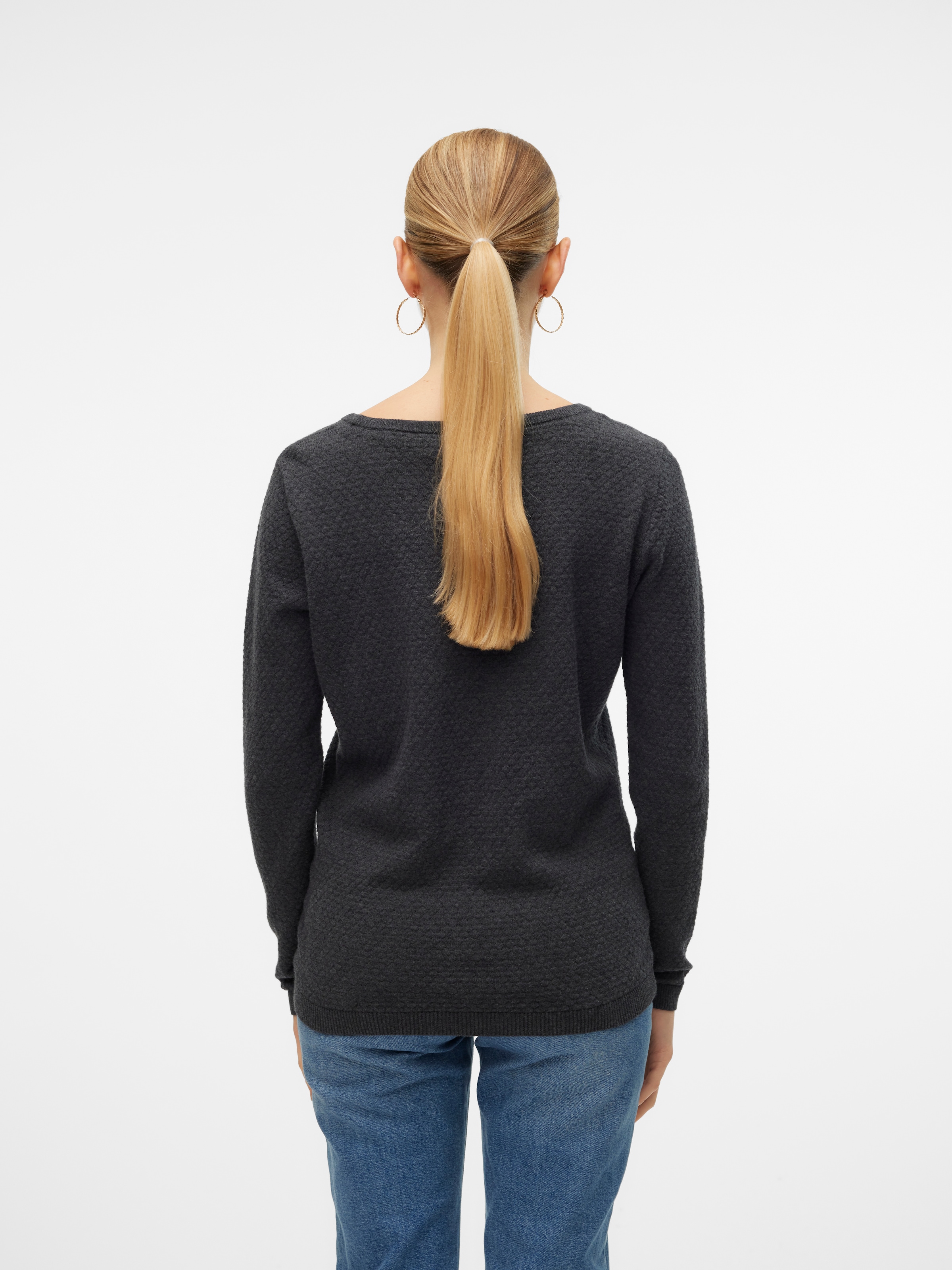 Vero Moda Rundhalspullover »VMCARE STRUCTURE LS O-NECK BLOUSE« aus Baumwolle