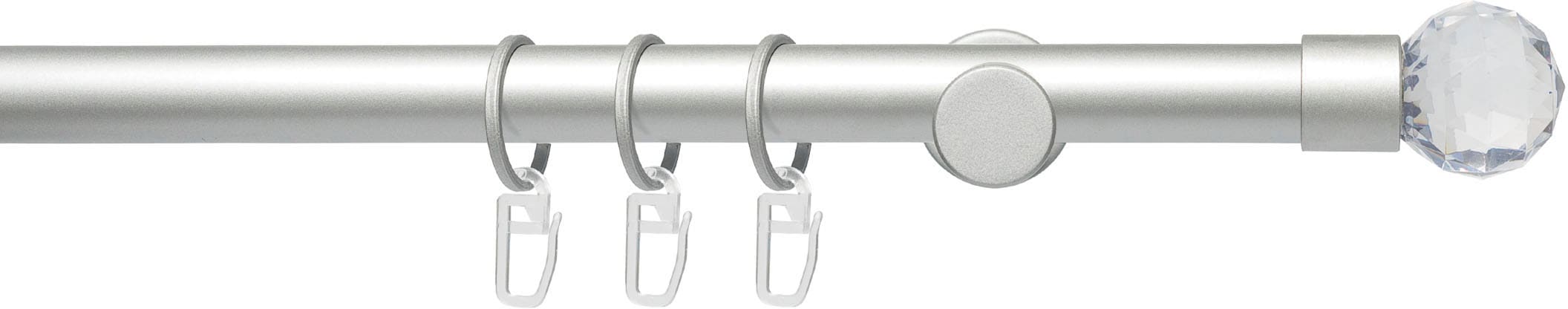 Liedeco Gardinenstange »Fertigstilgarnitur 20 mm Power Facettkugel«, 1 läufig-läufig, Fixmaß, Gardinenstange Komplett
