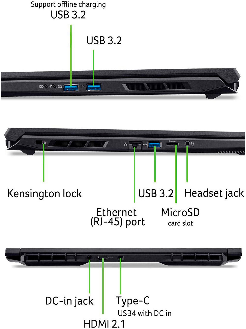 Acer Gaming-Notebook »Nitro V ANV17-41 RTX 5050/5060/5070« 43,94 cm / 17,3 ″ AMD Ryzen 5 GeForce RTX 5050 512 GB SSD