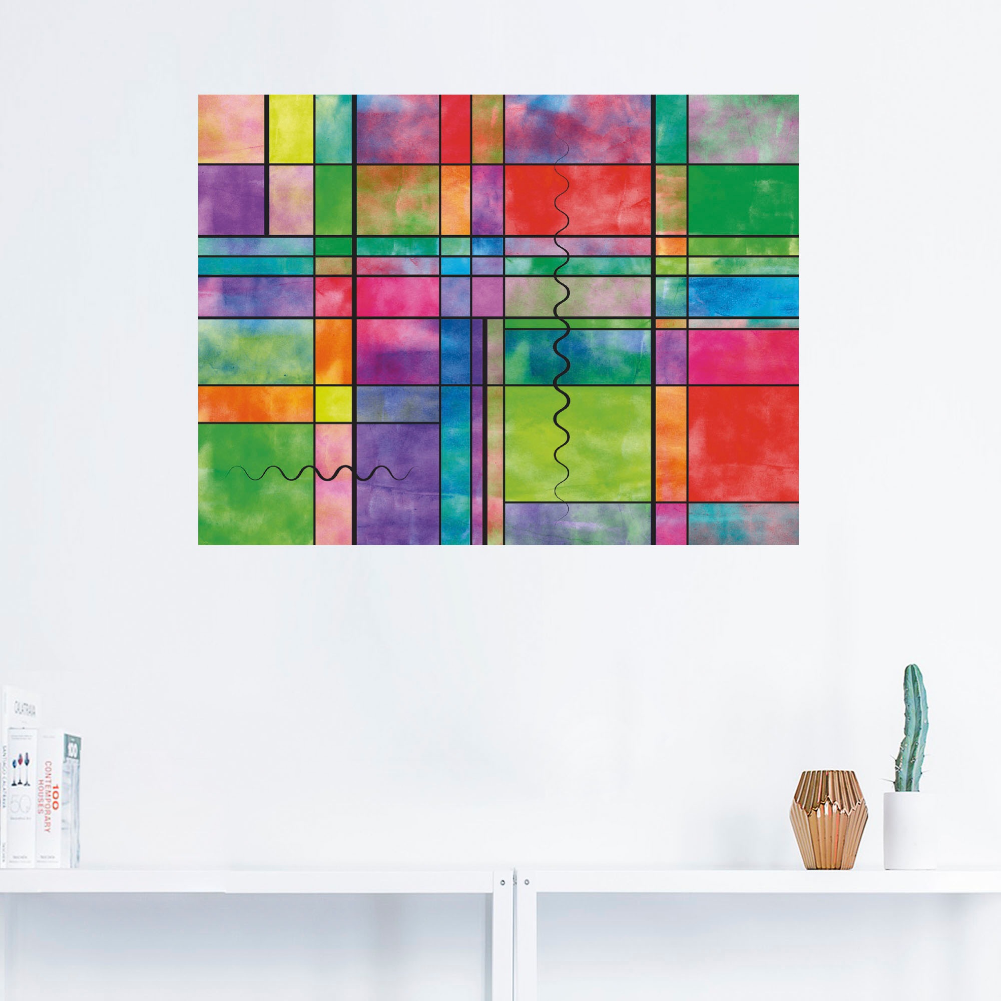 Artland Wandbild »Bunt Abstrakt«, Muster, (1 St.), als Leinwandbild, Wandaufkleber oder Poster in versch. Größen