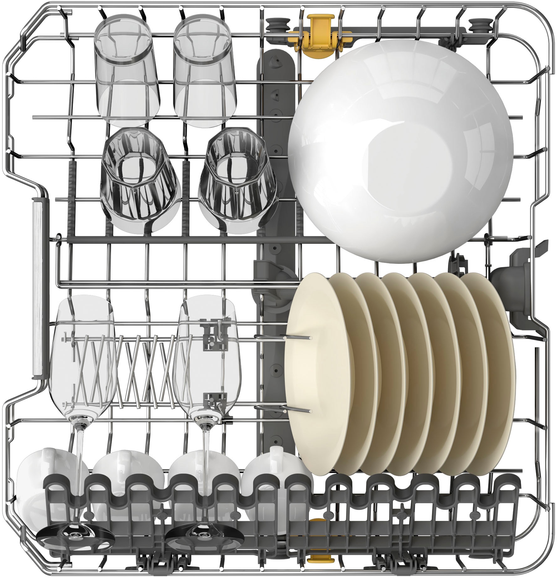 BAUKNECHT vollintegrierbarer Geschirrspüler »OBIC Ecospace 8650«, 14 Maßgedecke, SpaceClean – die 3. Schublade für hohe Gläser und Müslischalen