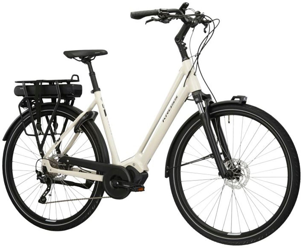 Kross E-Bike »E-Citybike Sentio Hybrid 3.0 28 Zoll beige«, 7 Gang, Shimano, DEORE T6000, Mittelmotor 250 W, Pedelec, Elektrofahrrad für Damen und Herren