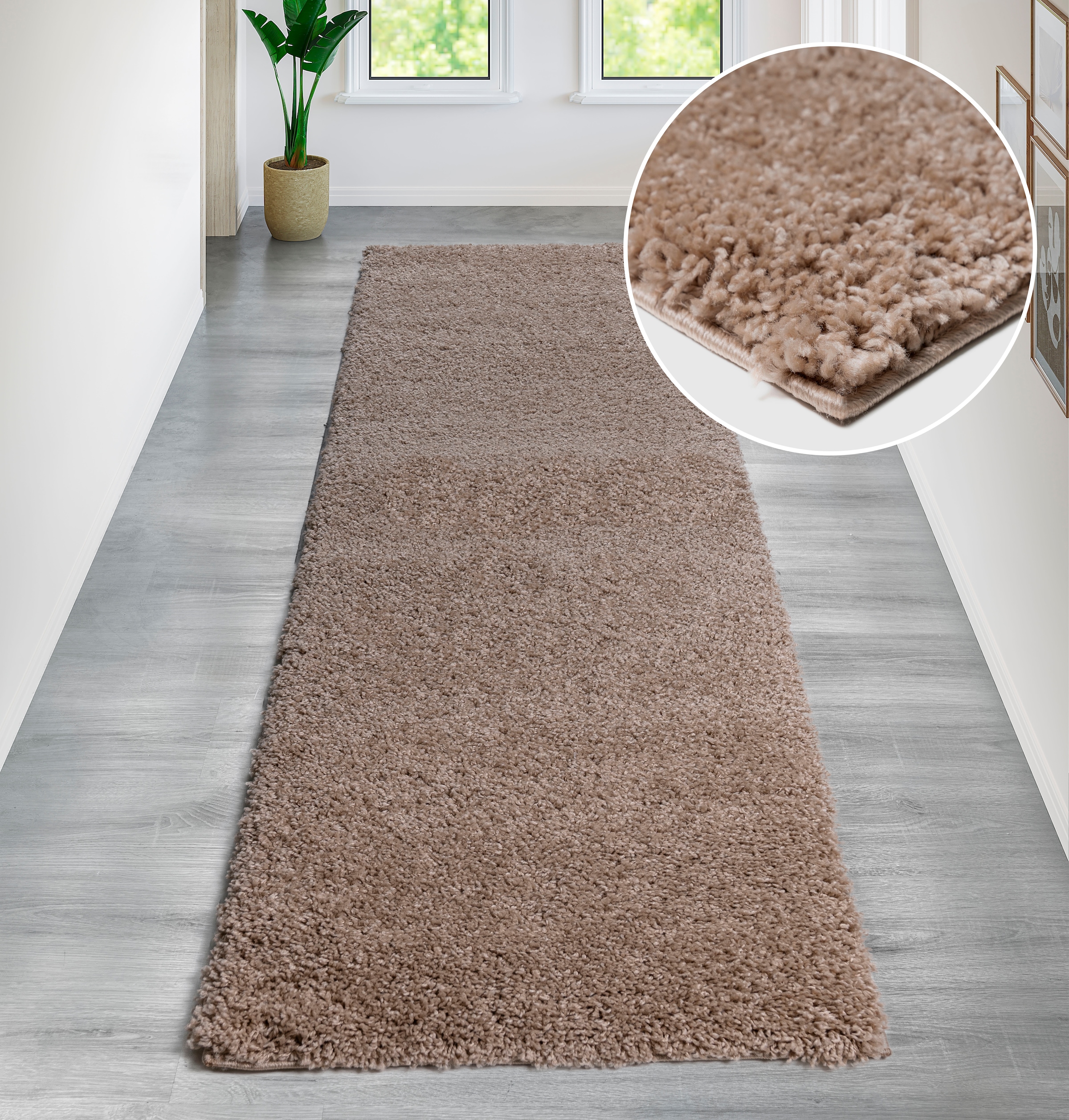 Bruno Banani Läufer »Shaggy Soft«, rechteckig, 30 mm Höhe, Läufer, Brücke, gewebt, Uni-Farben, besonders weich