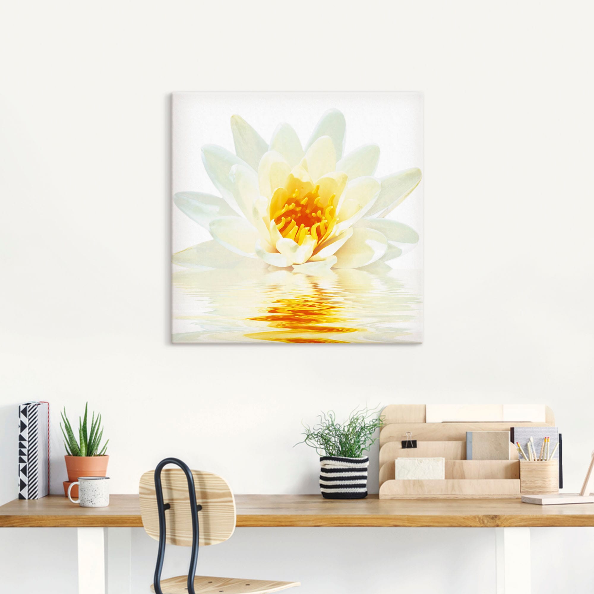 Artland Wandbild »Lotusblume schwimmt im Wasser«, Blumen, (1 St.), als Leinwandbild in verschied. Größen