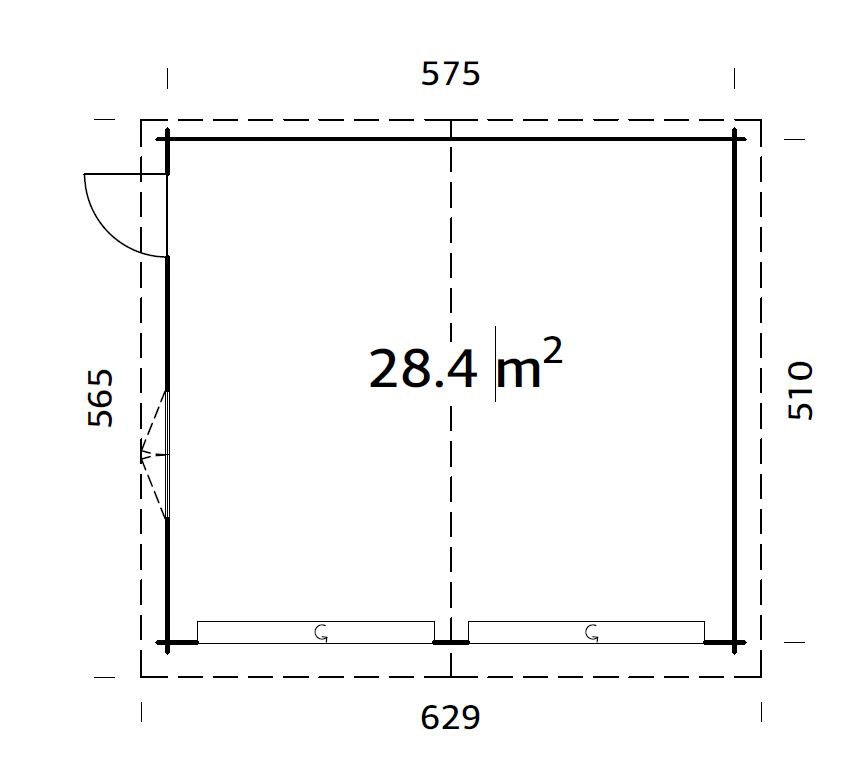 Palmako Garage »Roger«, BxTxH: 629x565x310 cm, mit Sektionaltor, transparent