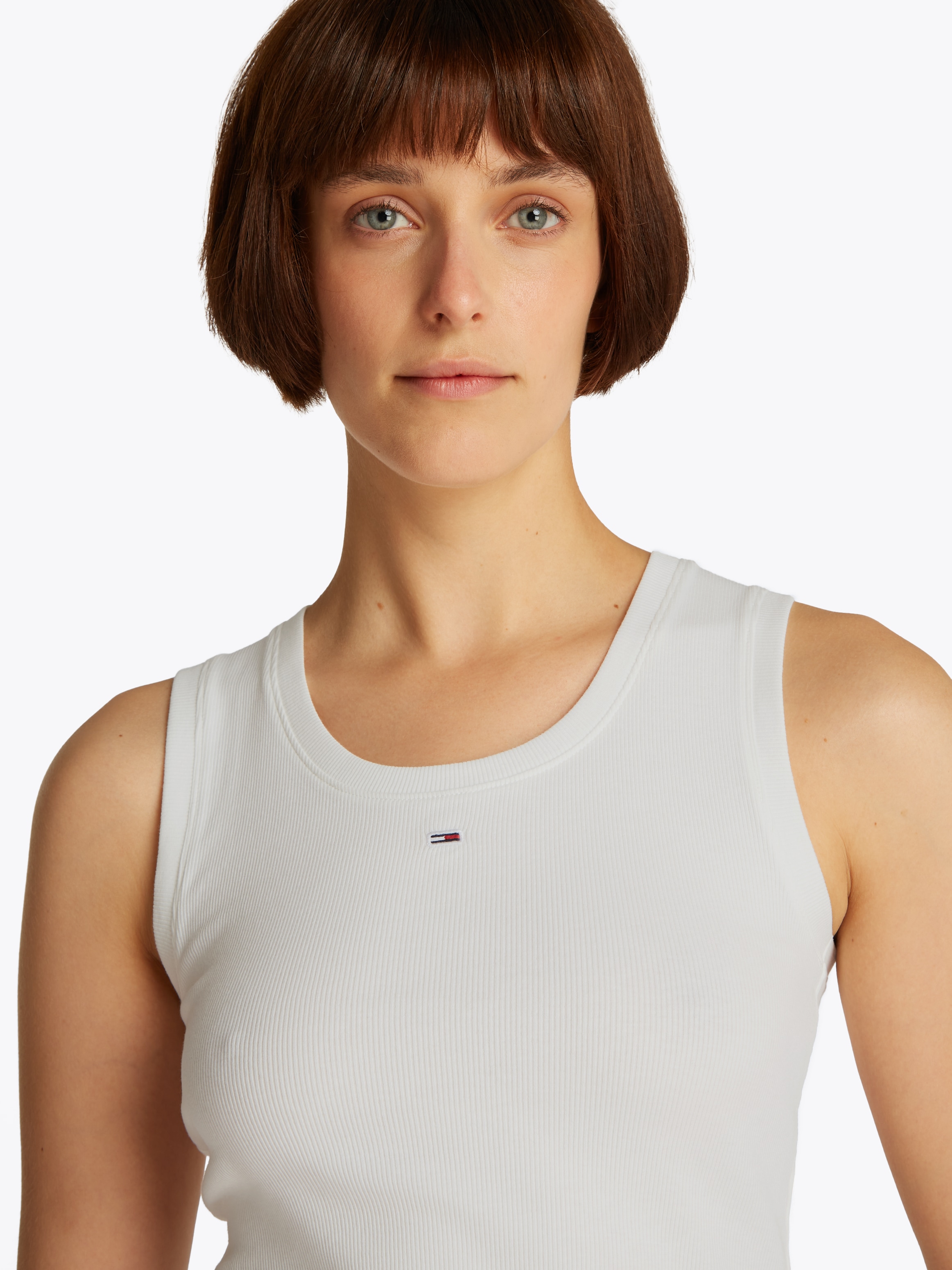 Tommy Jeans Tanktop »TJW ESSENTIAL RIB TANK EXT«, mit Logostickerei