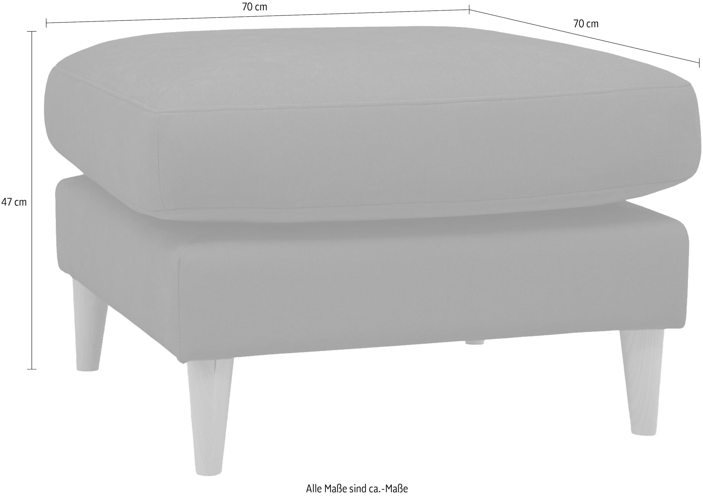 OTTO home Pouf »Finnian« Polsterhocker 70x70 cm, Chenille, Massivholzfüße