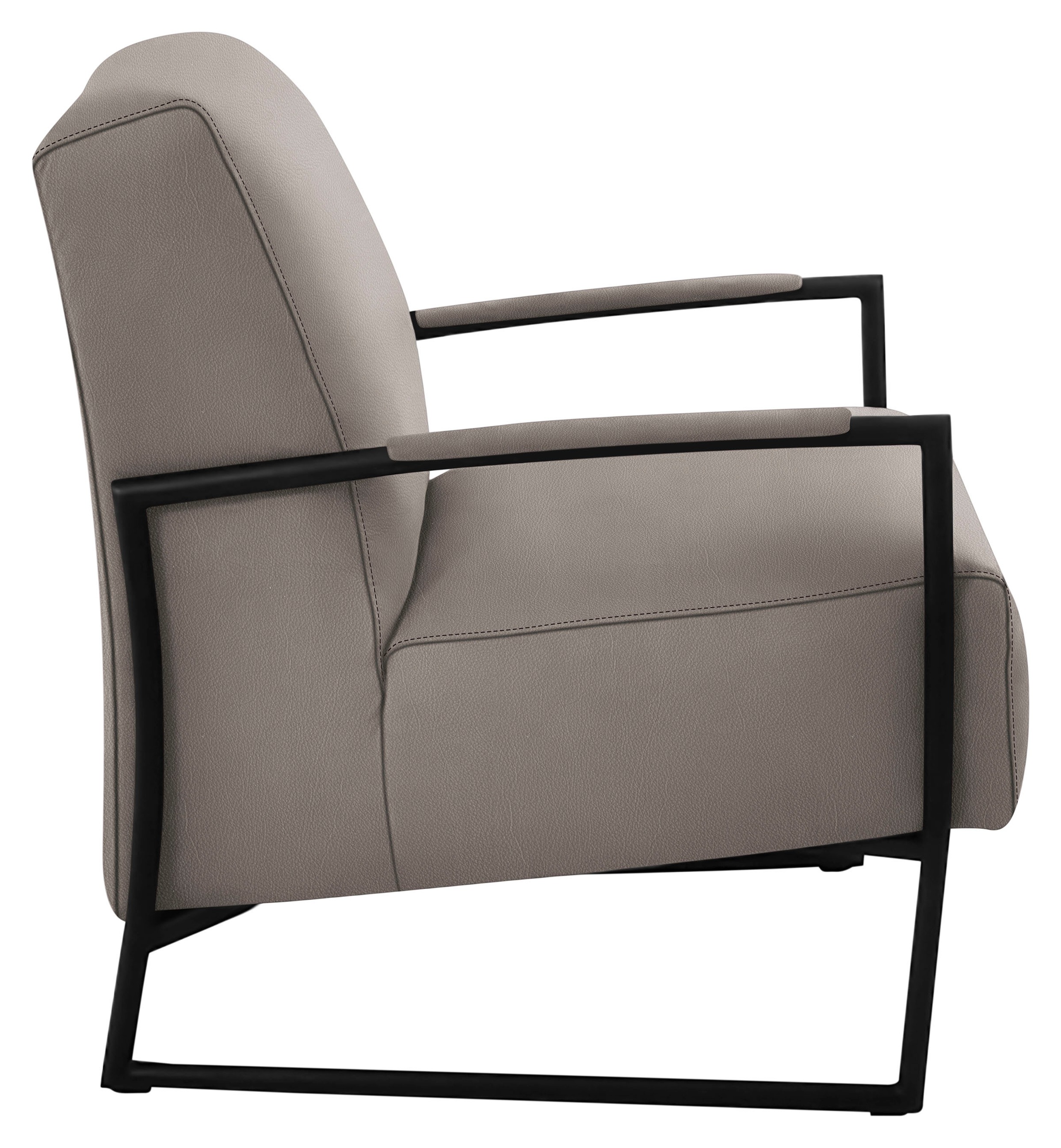 K+W Komfort & Wohnen Cocktailsessel, mit bezogenen Armlehnen, Gestell in Metall schwarz Struktur