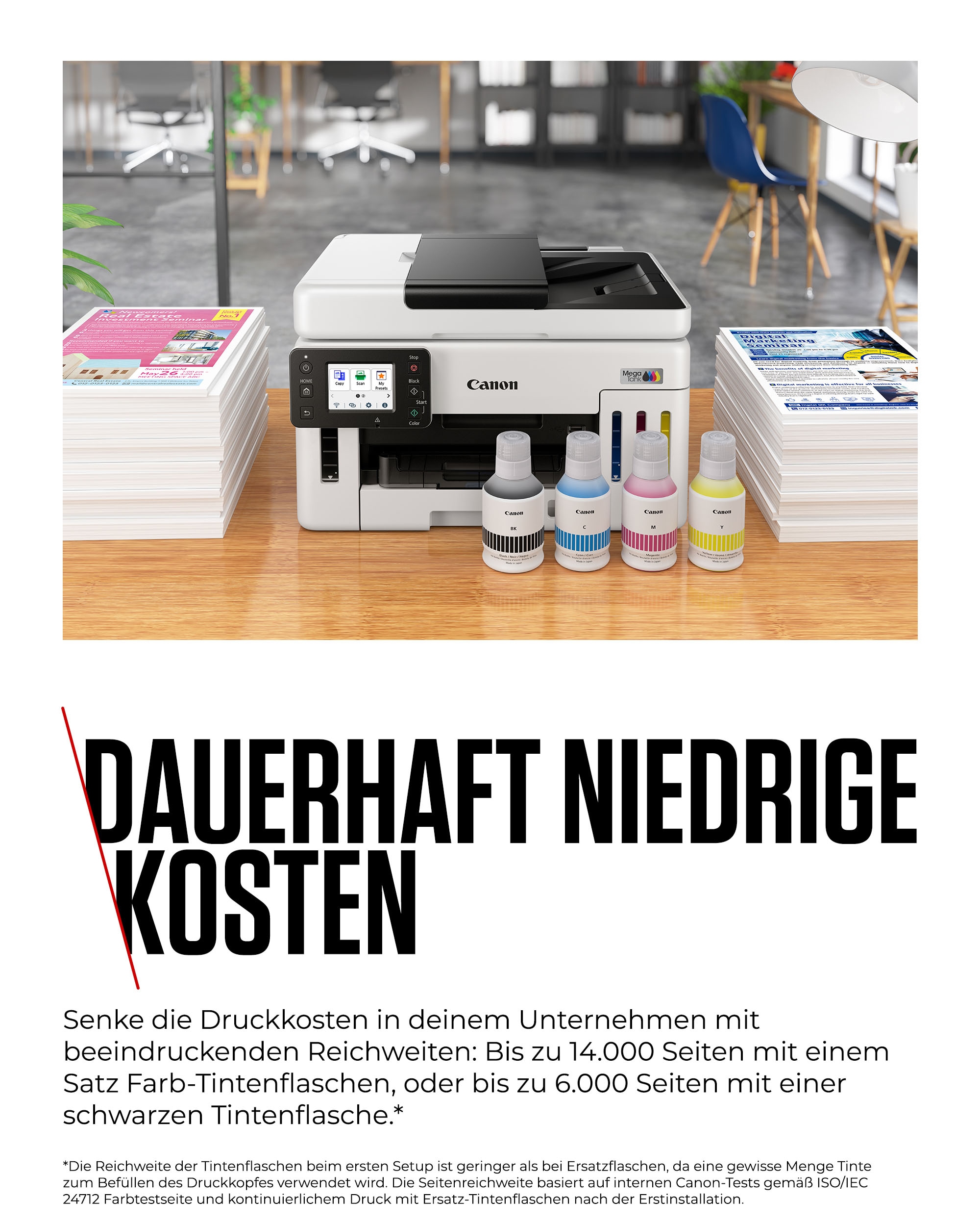 Canon Multifunktionsdrucker »MAXIFY GX6150« 3in1 Tintenstrahl-Multifunktionsgerät mit ADF/ niedrigen Druckkosten