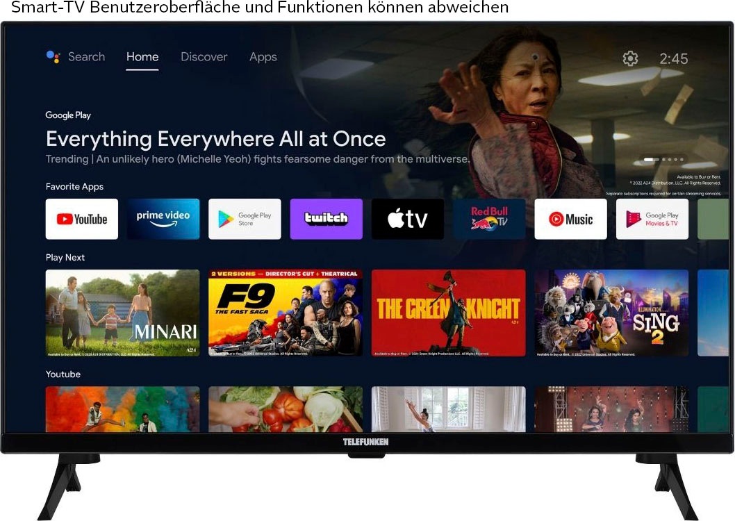 Telefunken QLED-Fernseher »D43Q660M2CW«, 4K Ultra HD, Smart-TV