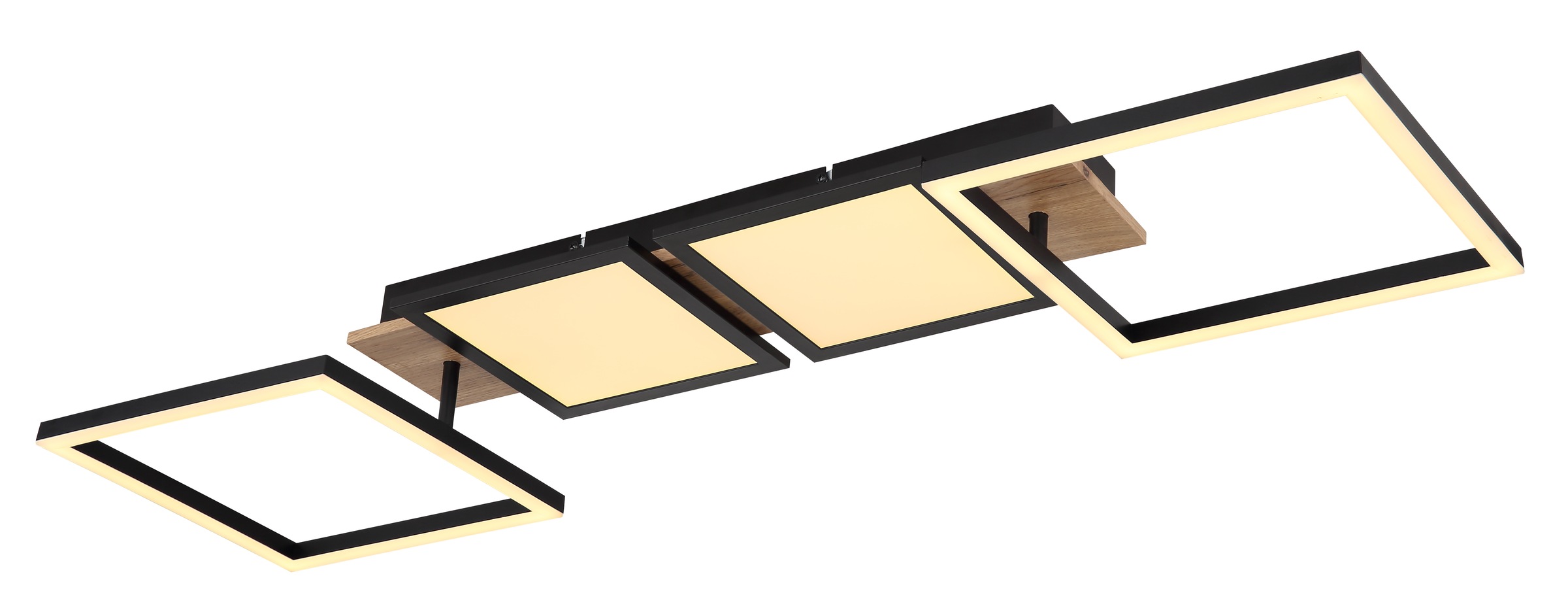 GLOBO LIGHTING LED Deckenleuchte »BOSSY« LED-Modul Warmweiß Deckenlampe/Wohnzimmer/Schlafzimmer/modern/Holz