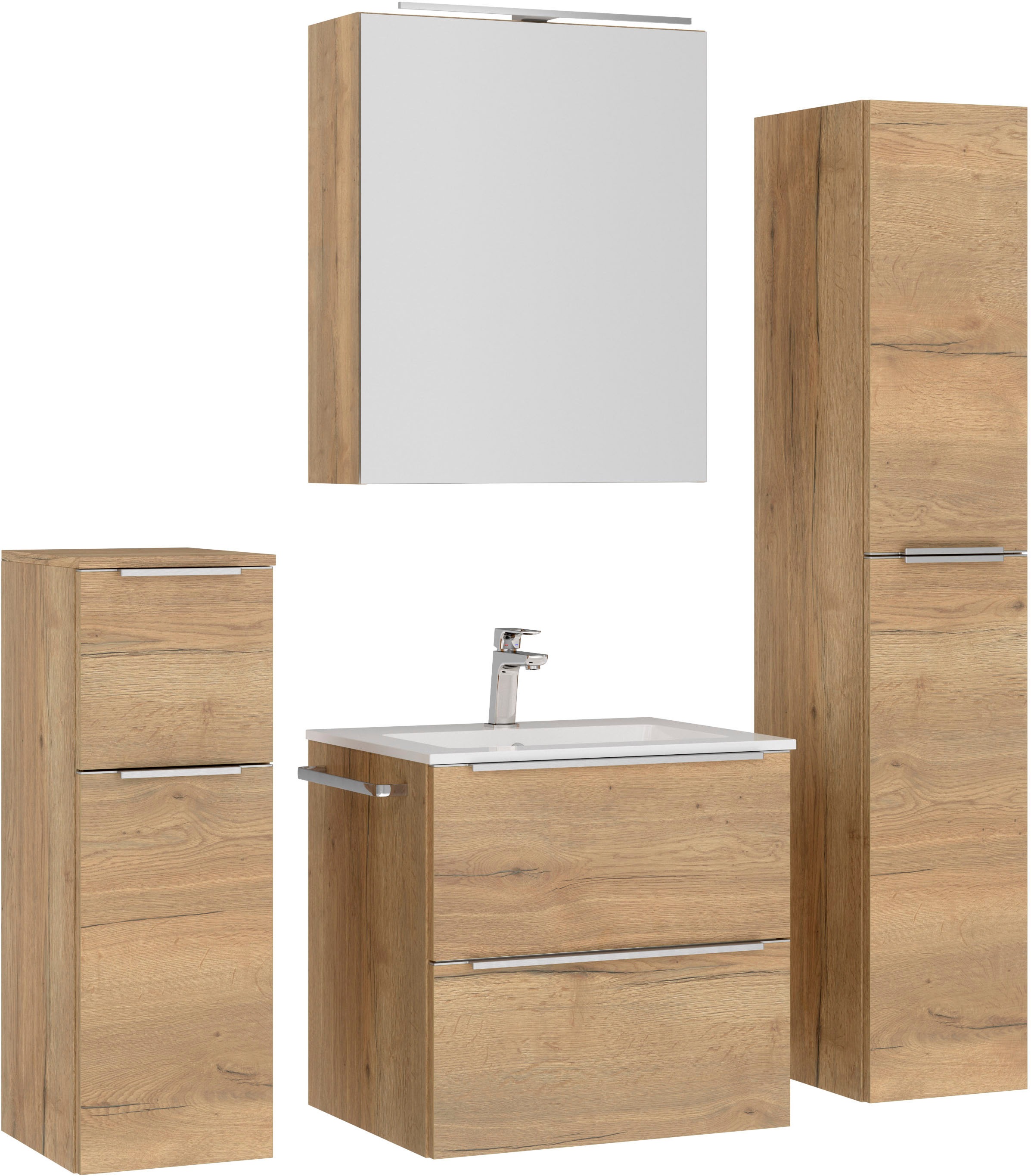 nobilia® Badmöbel-Set »Levere« vormontiert, mit Soft-Close, 4 Stk. tlg. günstig online kaufen