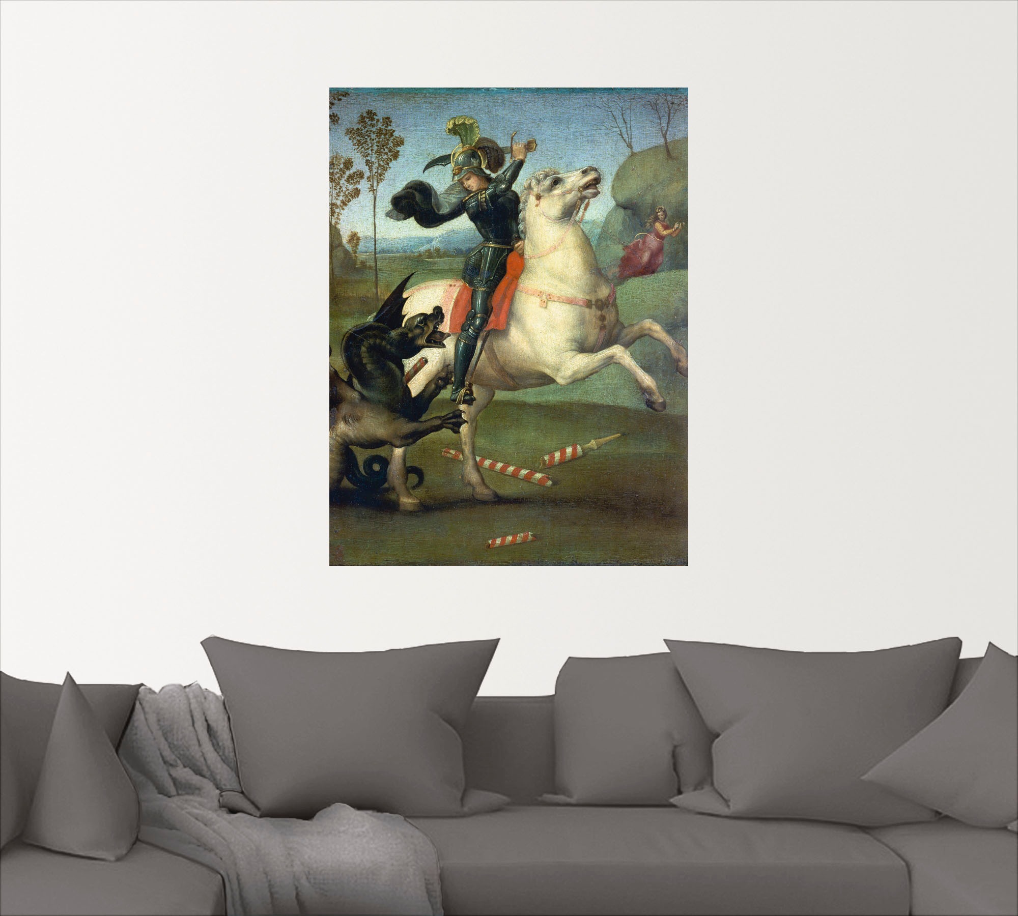 Artland Wandfolie »Der hl.Georg im Kampf mit dem Drachen«, Mann, (1 St.), selbstklebend