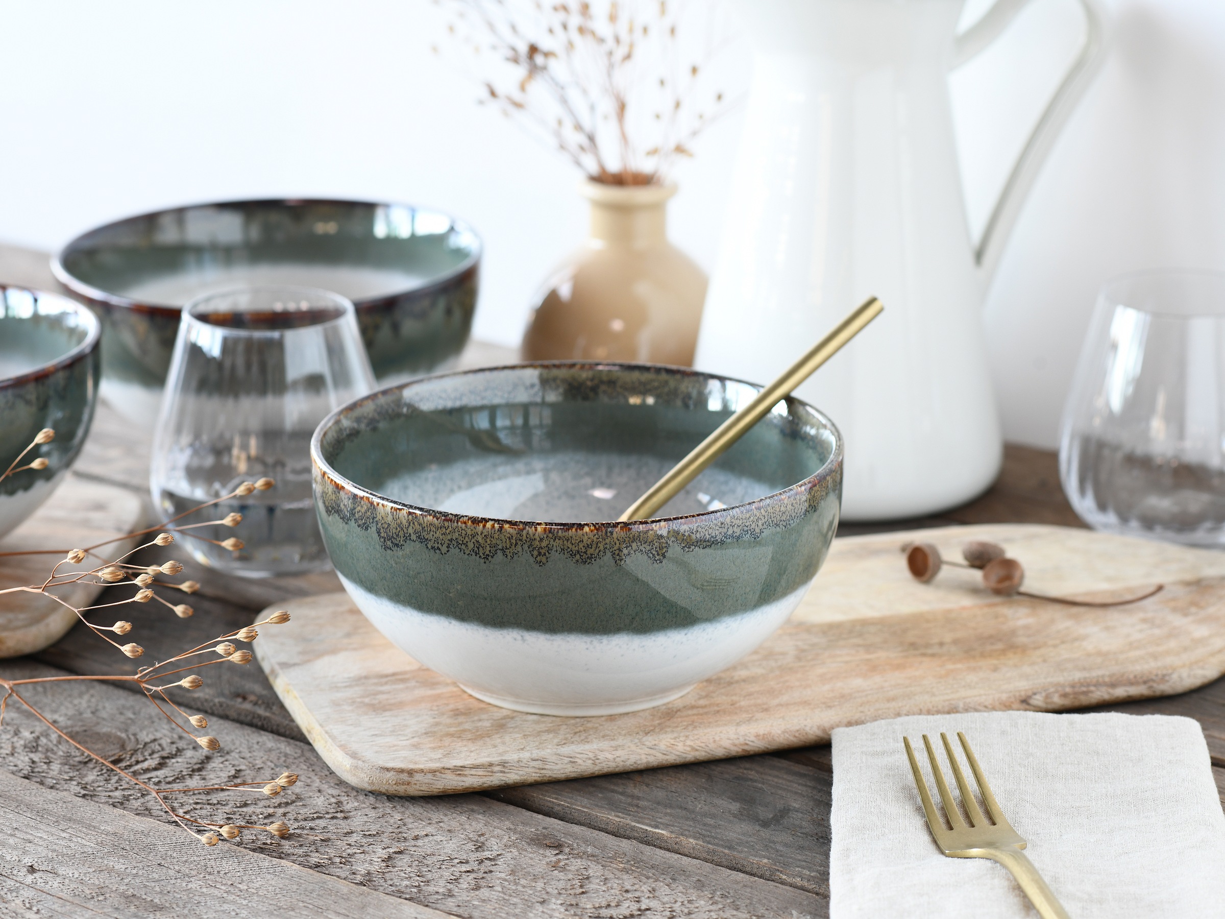 CreaTable Schale »Cascade, Buddha Bowl 17,5 cm 4-tlg« 4 Stk. aus Steinzeug günstig online kaufen