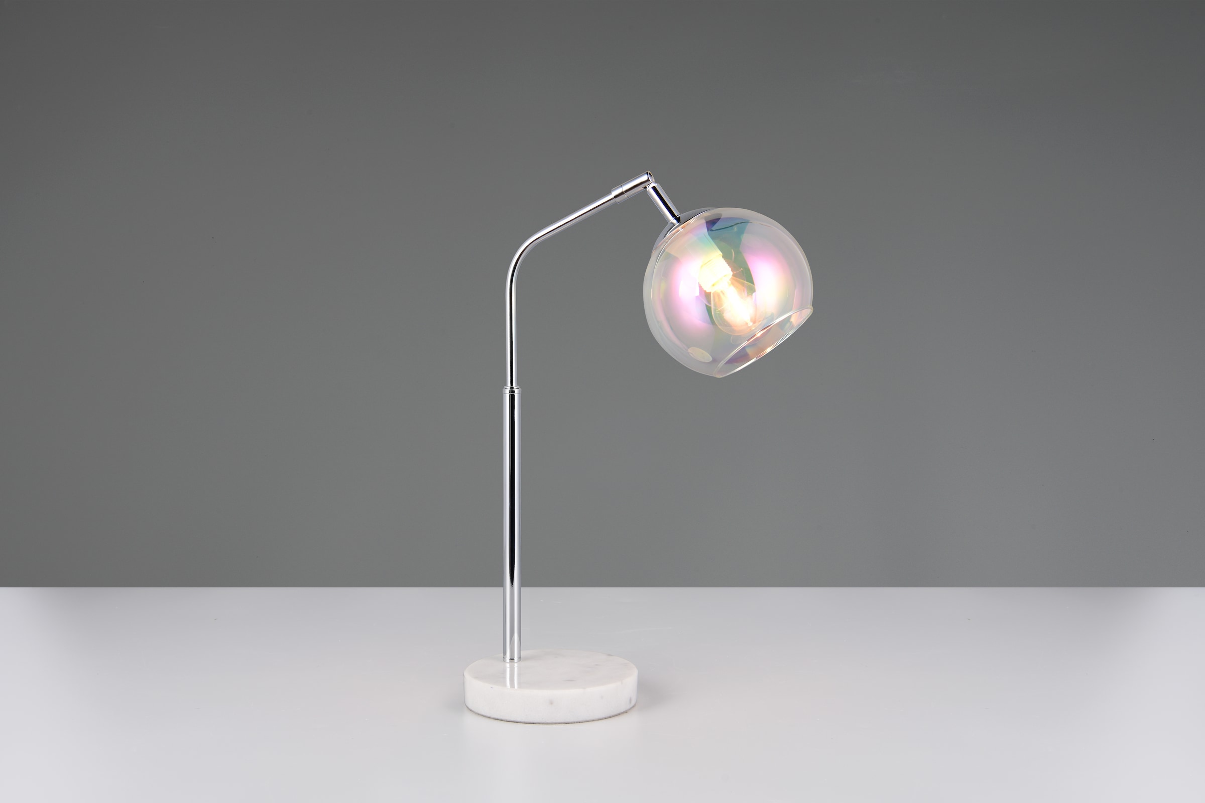 TRIO Leuchten Schreibtischlampe »PAXTON, exkl. 1x E14 max 10W, Leseleuchte Nachttischlampe«, 1 flammig, Leuchtmittel E14 | Leuchtmittel wechselbar, mit Glas Lampenschirm, Schnurschalter, Höhe 45 cm, Tiefe 28 cm
