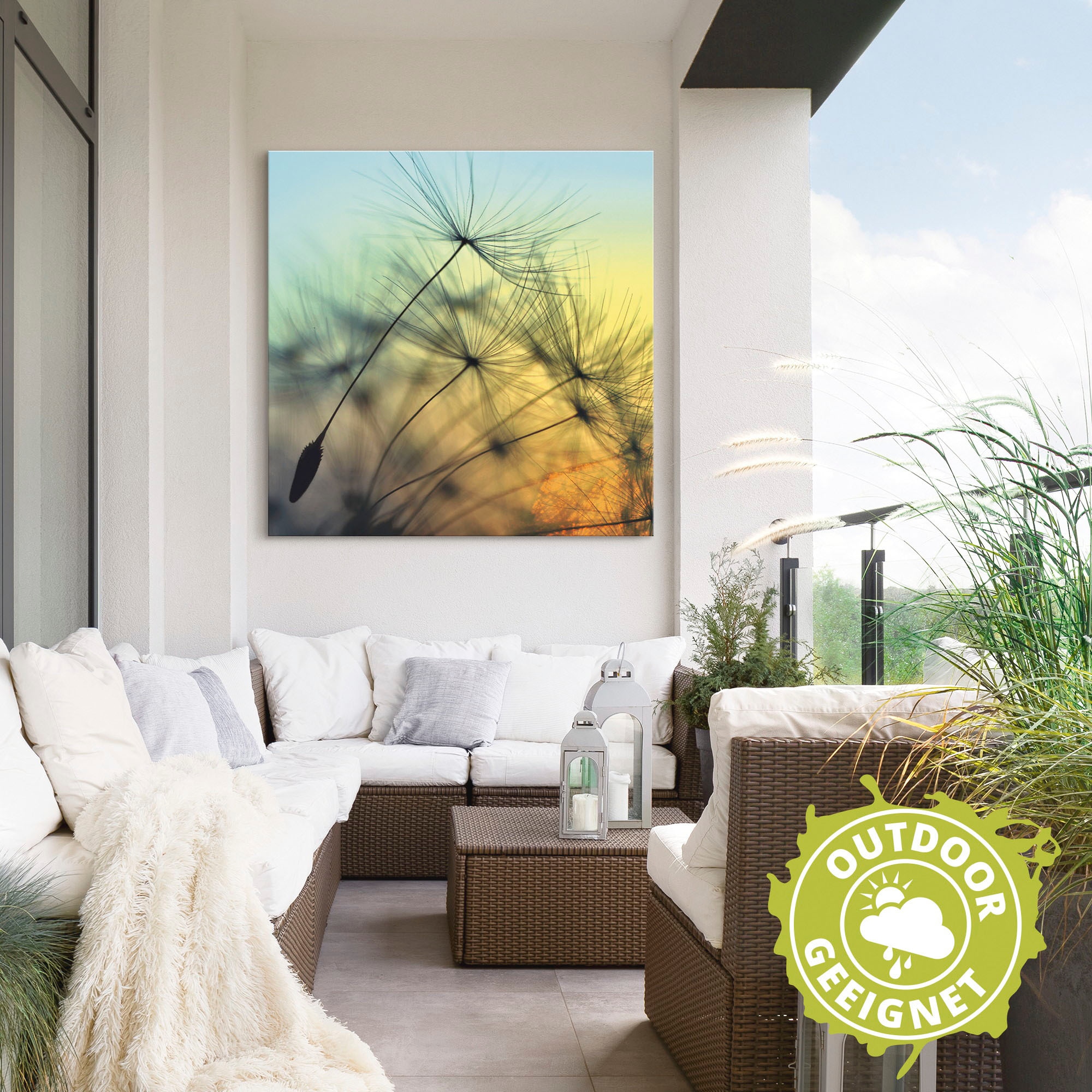 Artland Wandbild »Goldener Sonnenuntergang und Pusteblumen« 1 Stk. tlg. als Alubild, Outdoorbild, Leinwandbild, Poster, Wandaufkleber