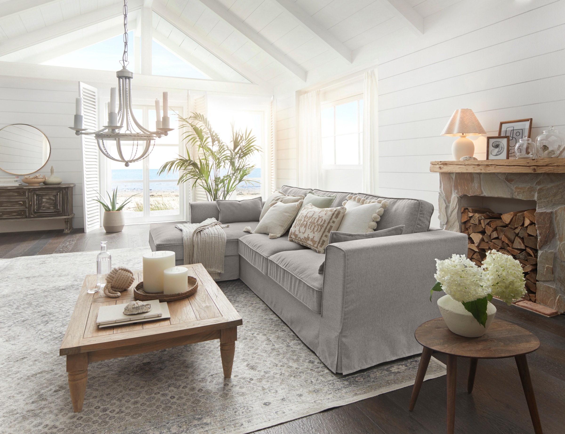 Home affaire Ecksofa »Vintage L-Form« 3-Sitzer Polsterecke im Landhausstil, günstig online kaufen