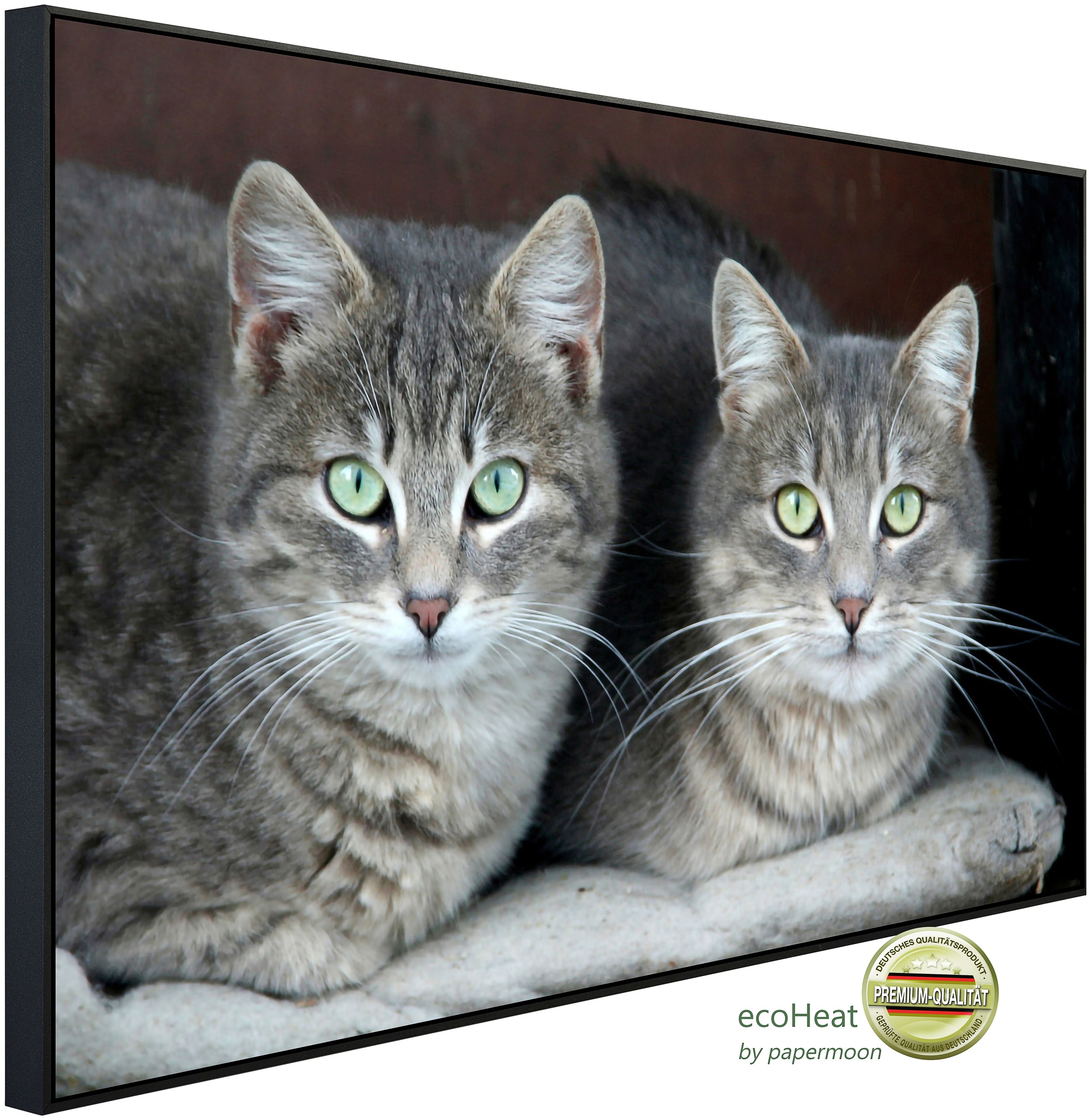 Papermoon Infrarotheizung »Grüne Augen Katzen«, sehr angenehme Strahlungswä günstig online kaufen