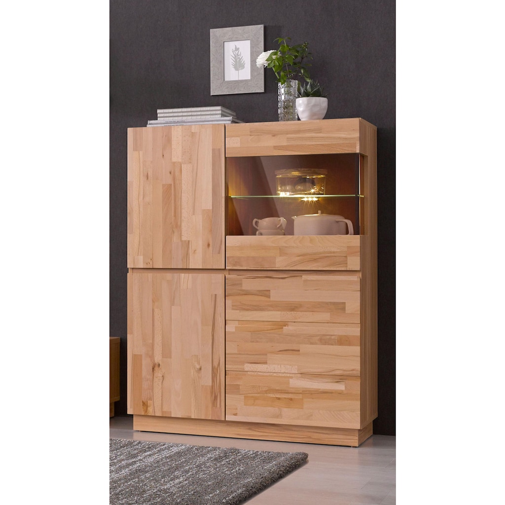 Home affaire Highboard, Höhe 120 cm, teilmassiv, FSC®-zertifiziert