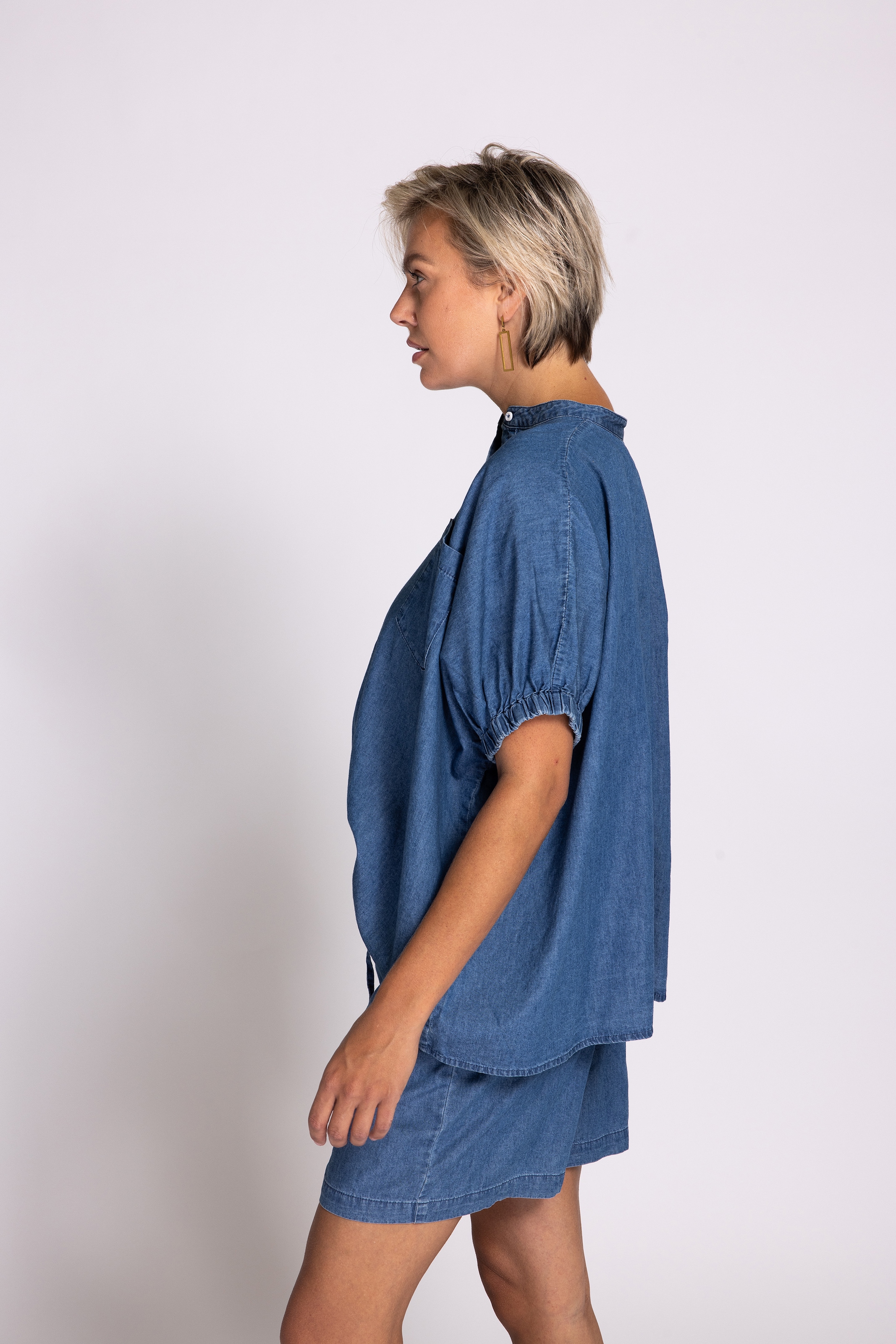 Zhrill Blusenshirt »PARA«, Denim-Look, mit Knopfleiste