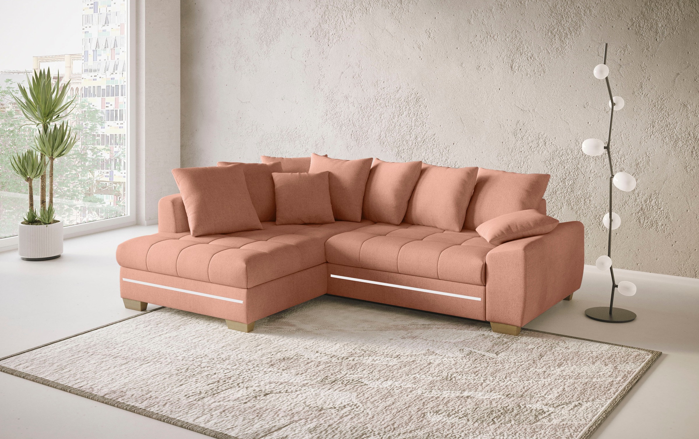 Mr. Couch Ecksofa »Nikita II, L-Form«, mit Kaltschaum, RGB-LED Beleuchtung, günstig online kaufen