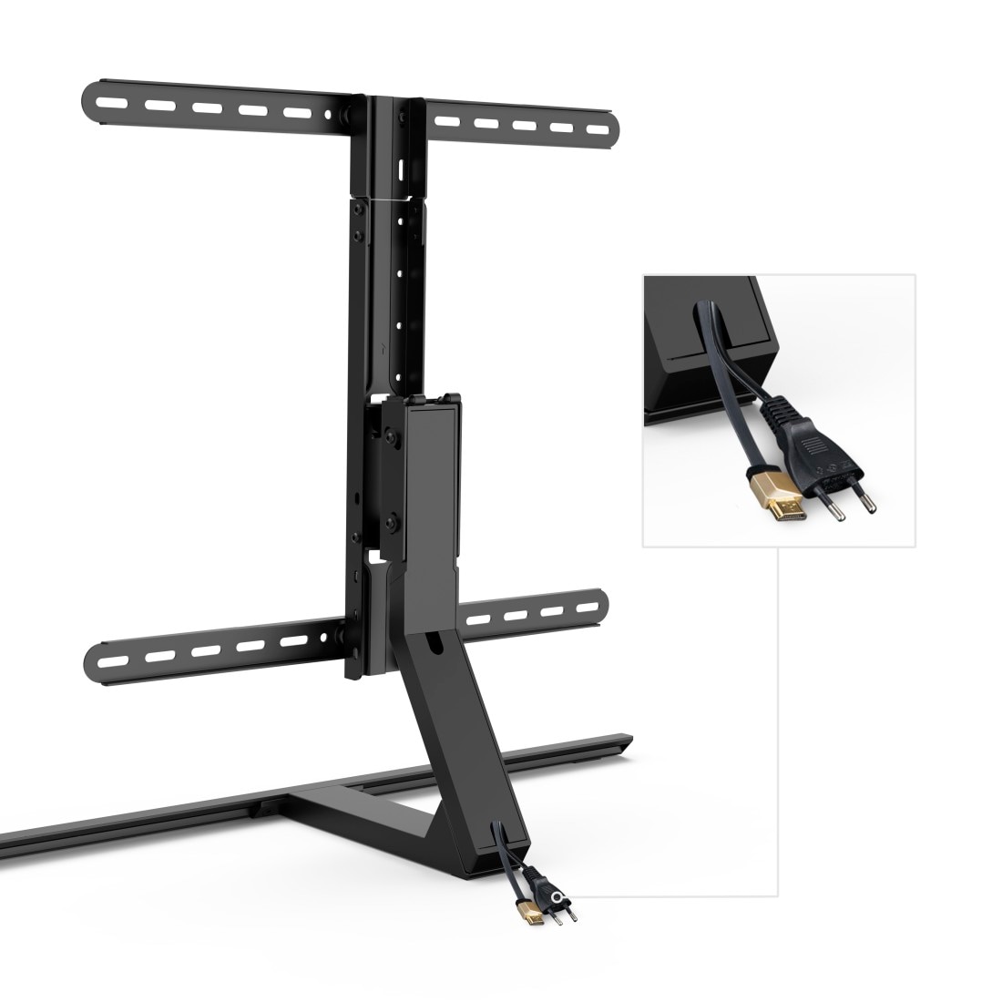 Hama TV-Standfuß »TV Standfuß, schwenkbar, neigbar, höhenverstellbar, 165 cm, 65 Zoll«, bis 165 cm Zoll, TV Ständer, 40 Kg, Metall, Schwarz