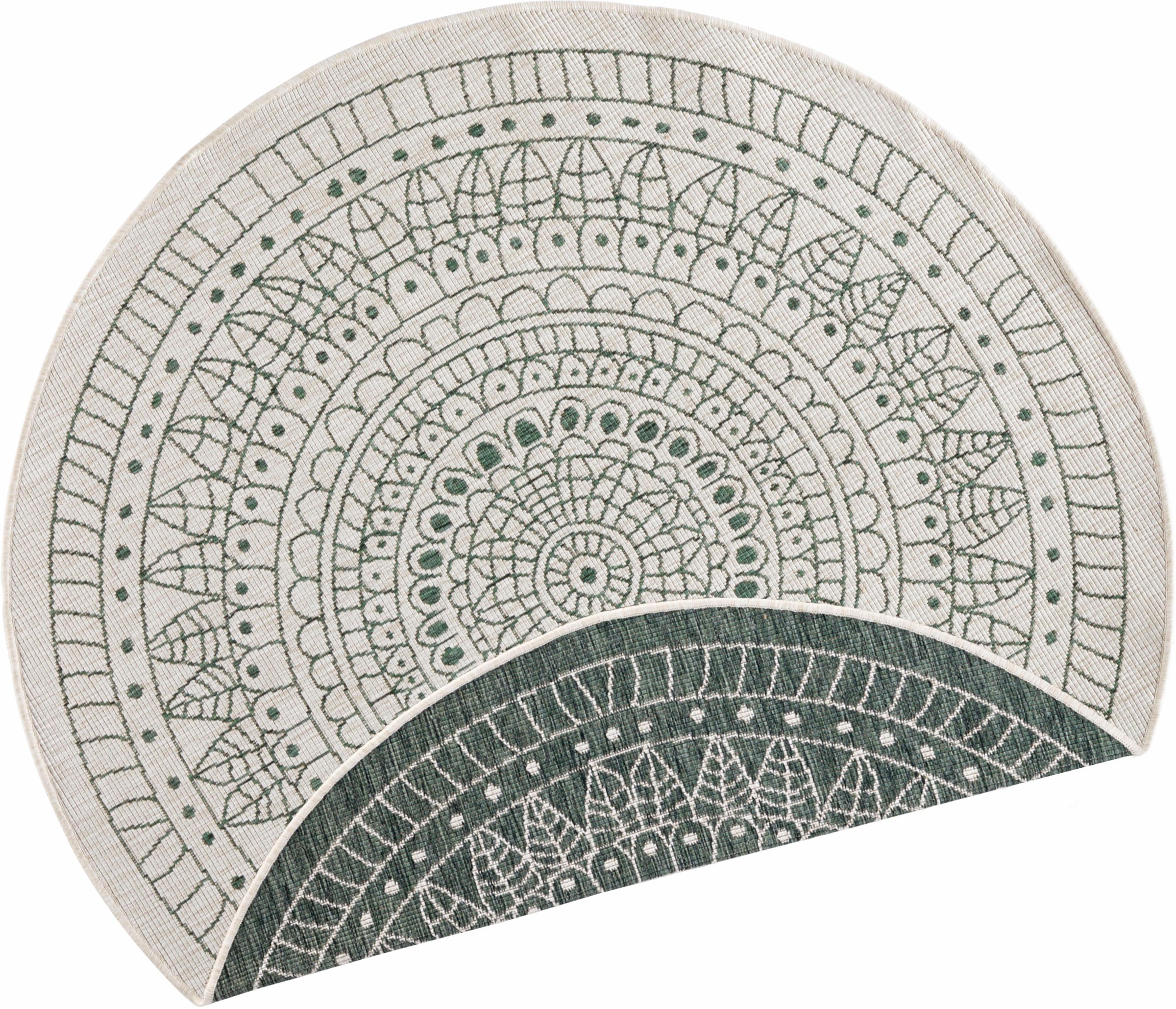 Bild von NORTHRUGS Teppich »Porto Wendeteppich«, rund, In-& Outdoor, Wetterfest, Balkon, Garten, Wohnzimmer, Wasserfest
