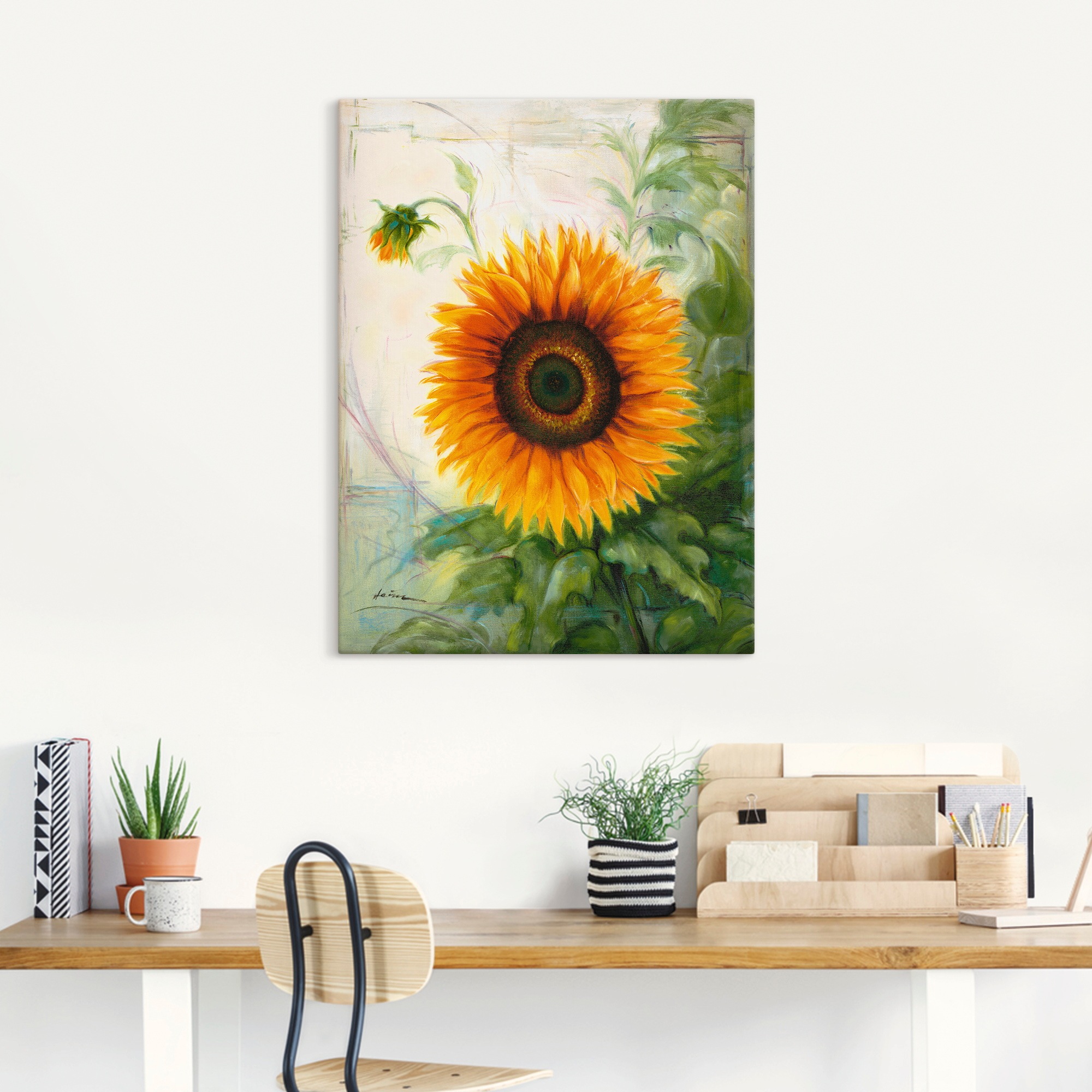 Artland Leinwandbild »Sonnenblume«, Blumen, (1 St.), auf Keilrahmen gespannt