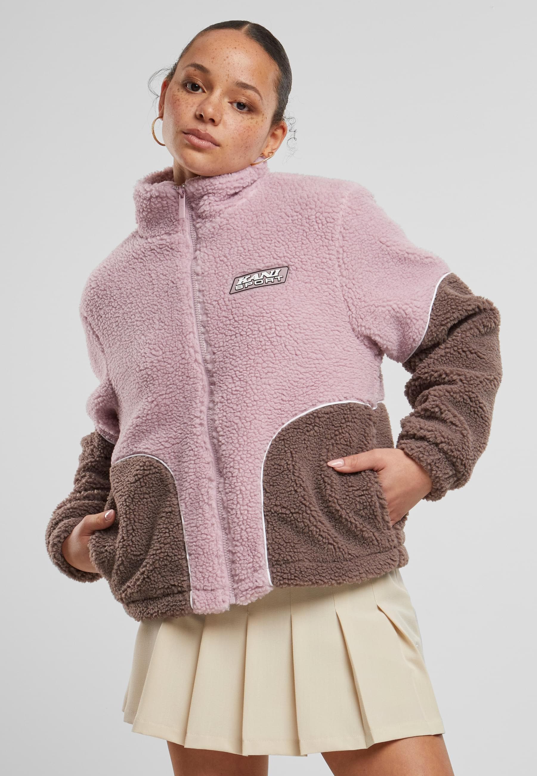 Karl Kani Trainingsjacke »Karl Kani Karl Kani Sport Patch Teddy Block Trackjacket« 1 Stk. tlg. ohne Kapuze