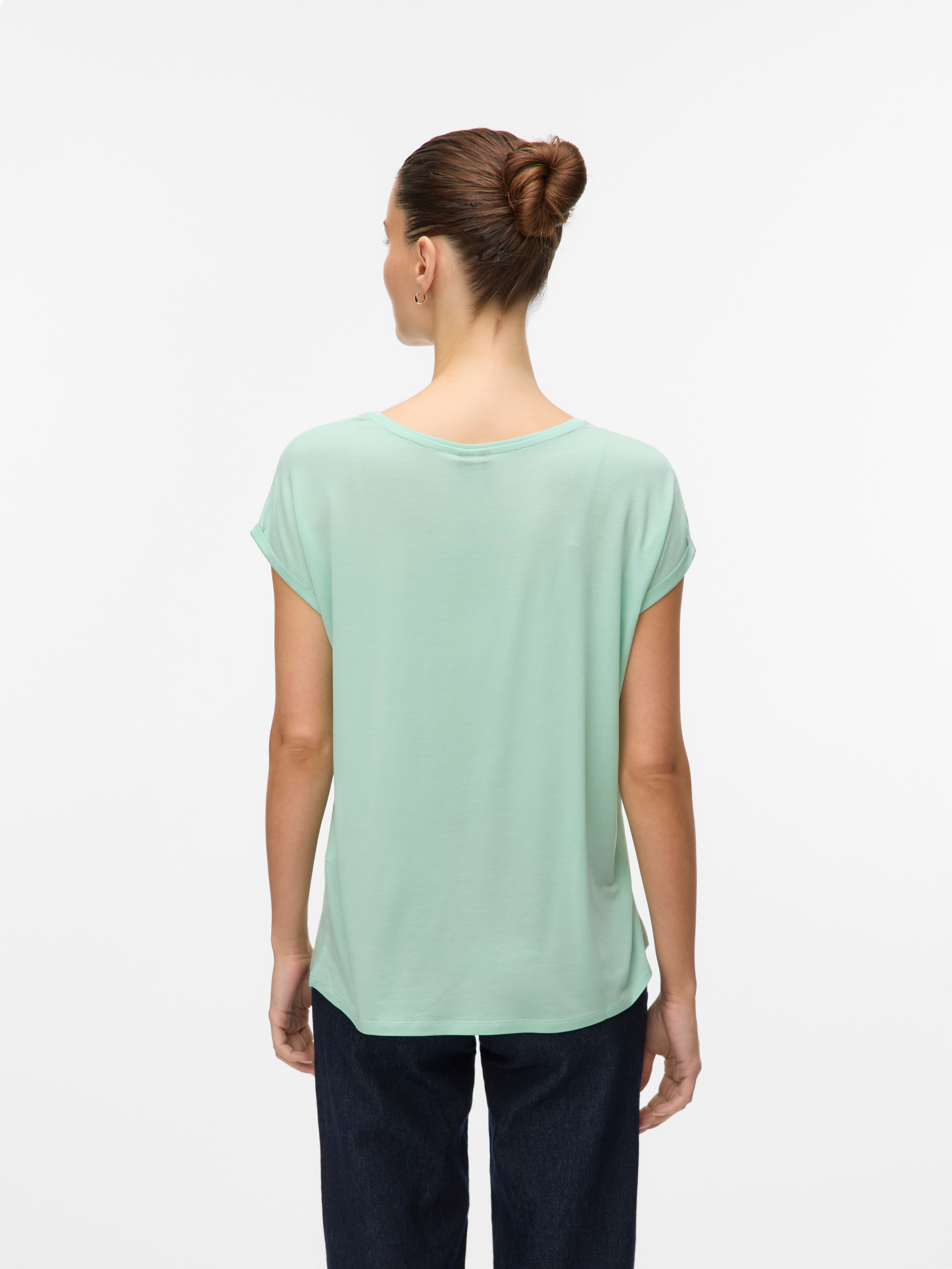 Vero Moda Rundhalsshirt »VMAVA PLAIN SS TOP GAJRS NOOS«