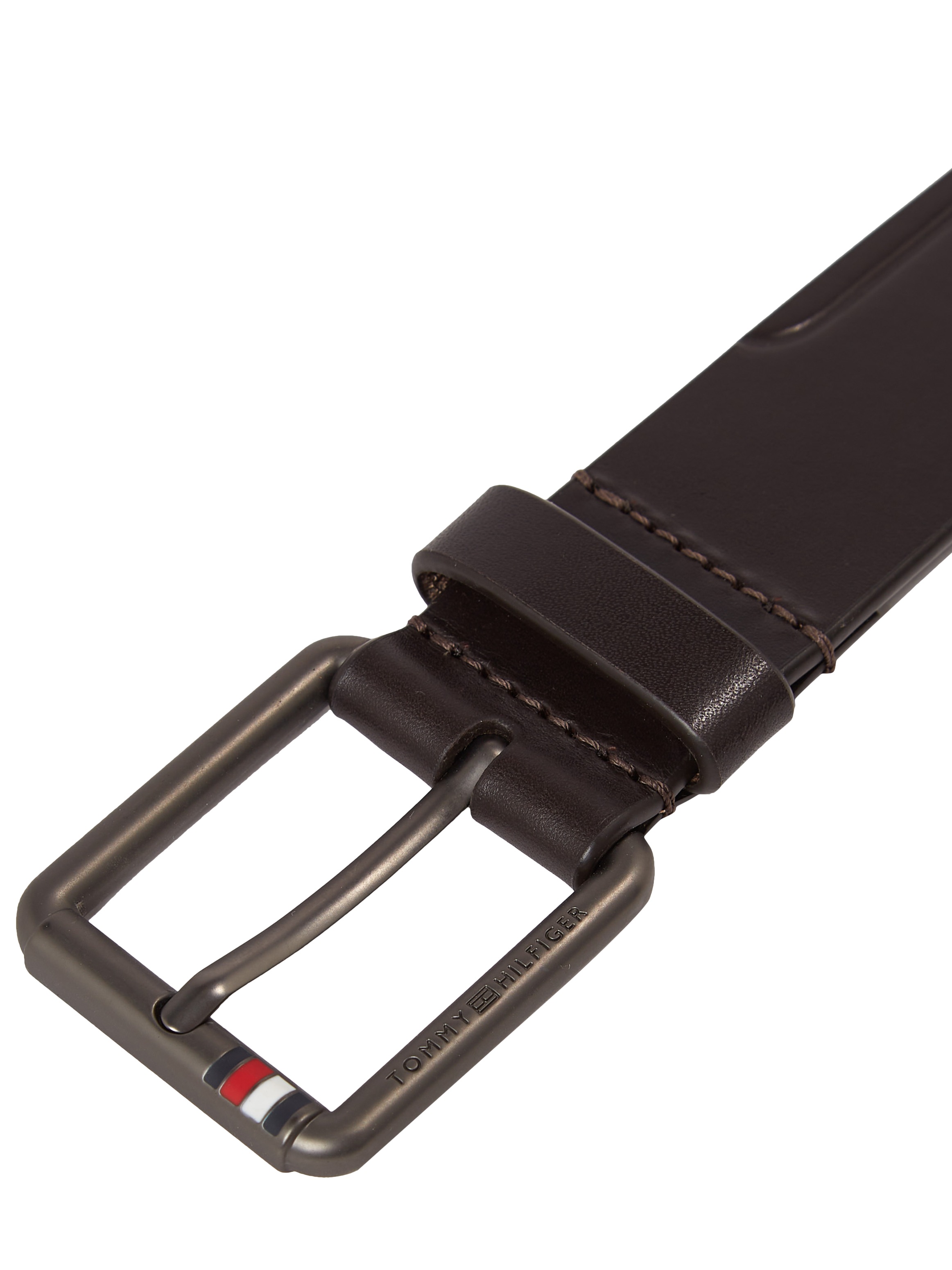 Tommy Hilfiger Ledergürtel »CASUAL 3.5«, mit Metall-Label an der Schließe