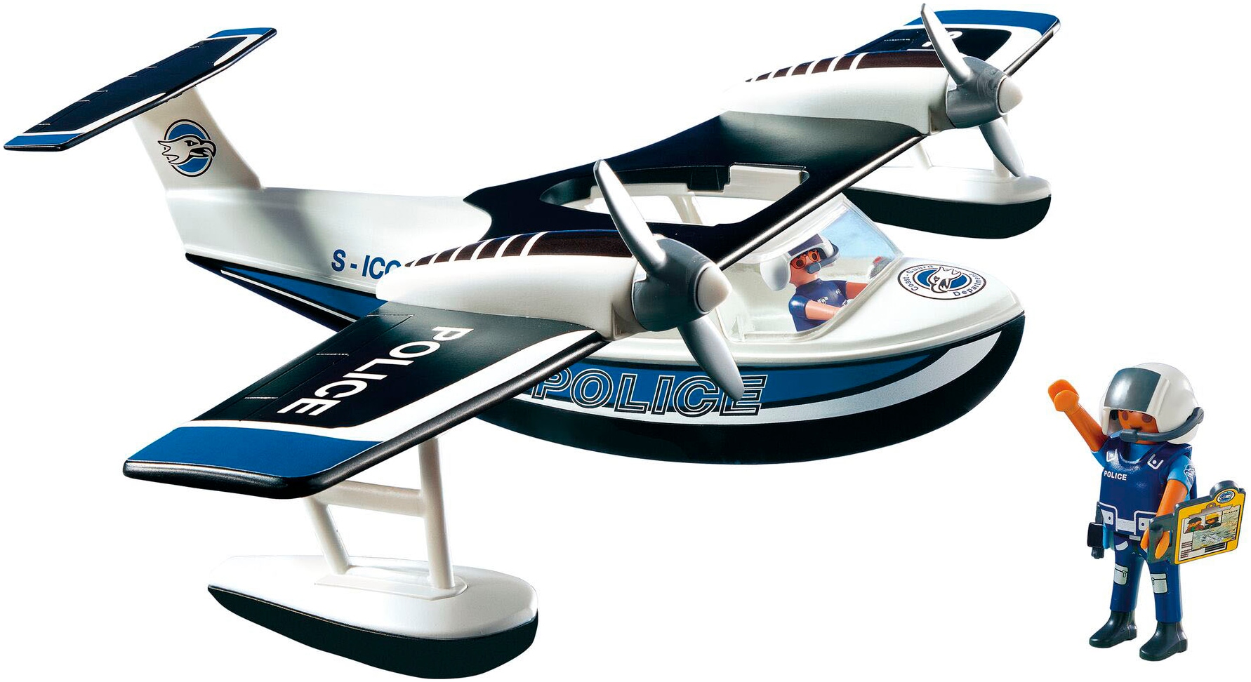Playmobil® Konstruktions-Spielset »Polizei Wasserflugzeug (4445), Action Heroes«, (30 St.), schwimmfähig; Made in Germany