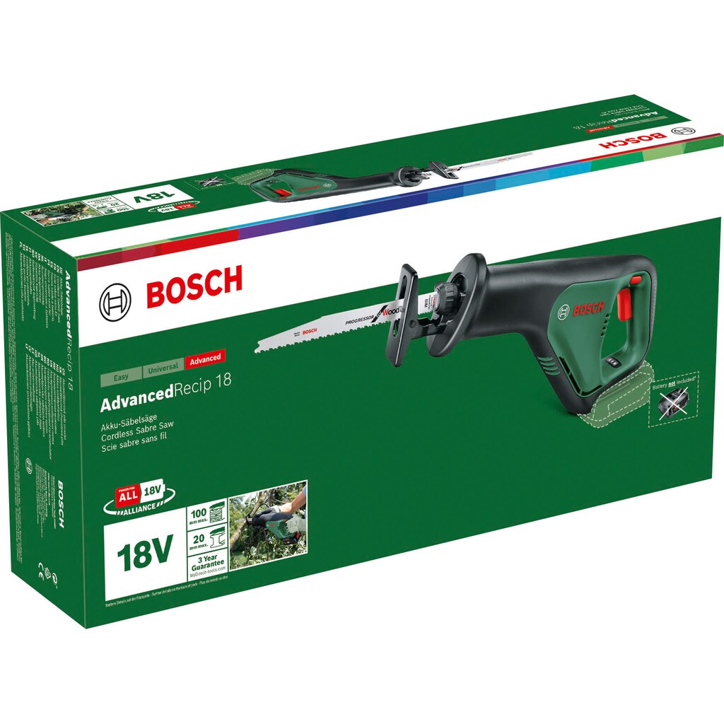 Bosch Home & Garden Akku-Säbelsäge »AdvancedRecip 18«, ohne Akku und Ladegerät