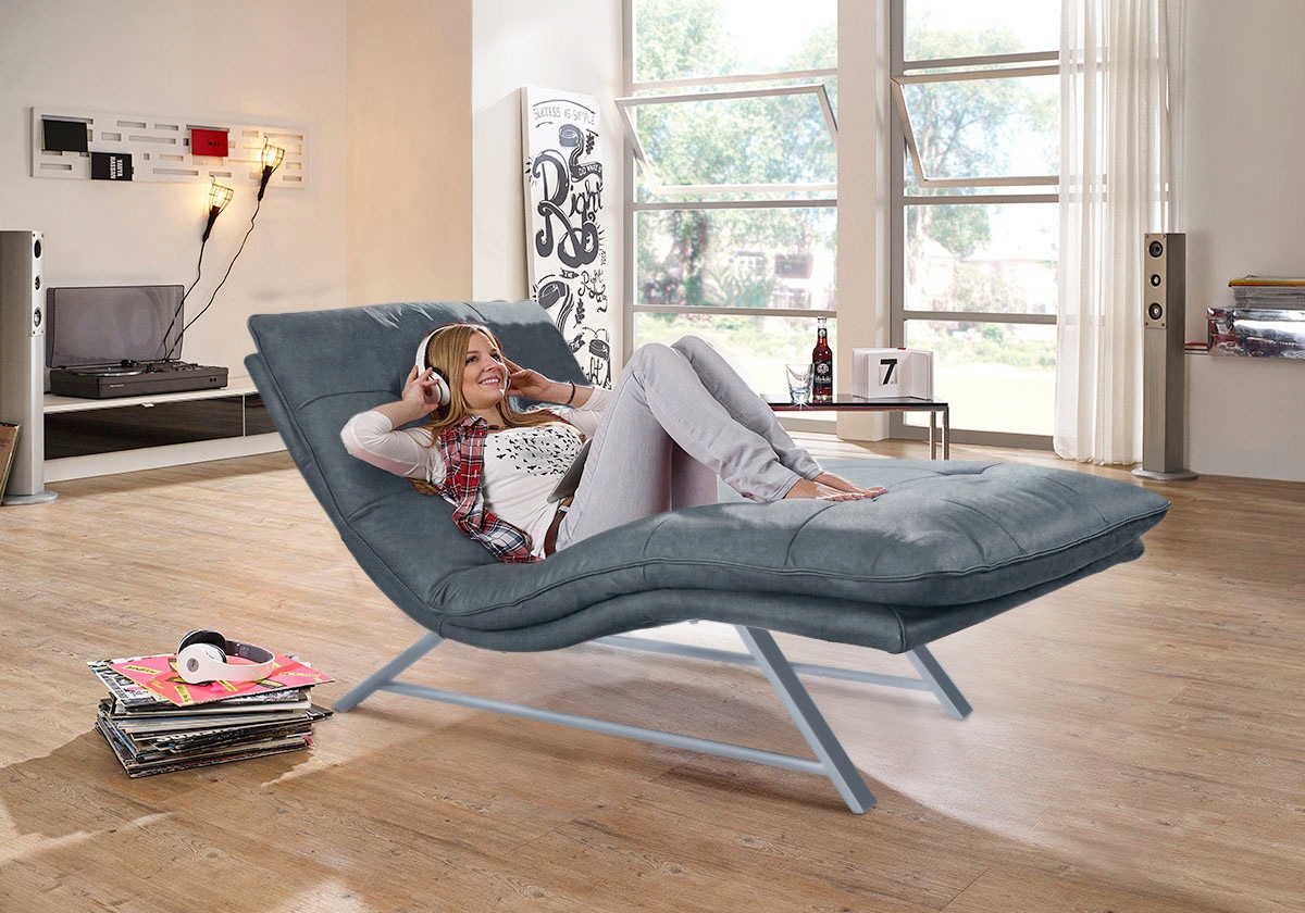 W.SCHILLIG Relaxliege »daily dreams«, in Waffelkissen-Optik, wahlweise mit Motor, Kufengestell, in 2 Breiten