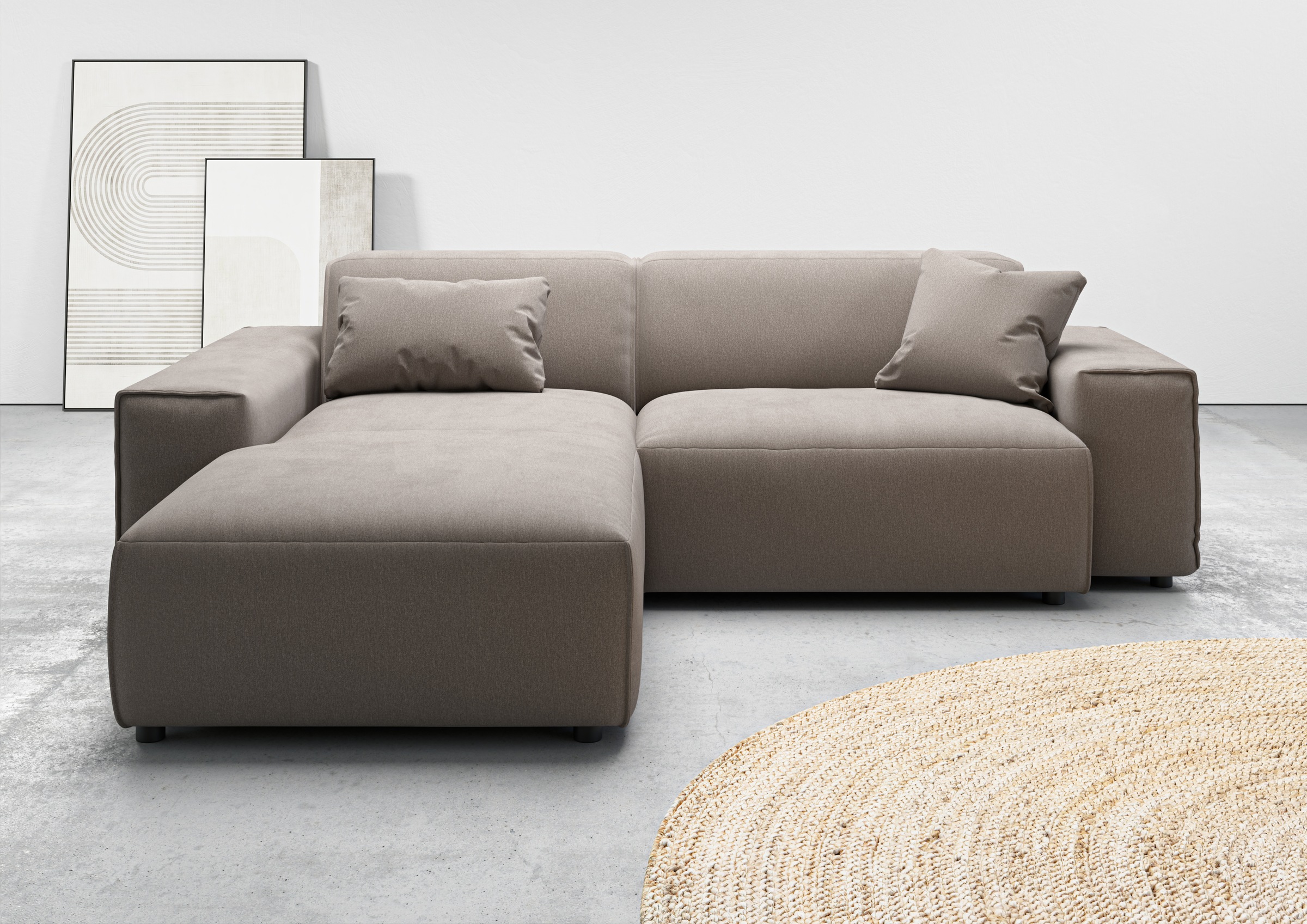 andas Ecksofa »Glimminge L-Form auch in Breitcord, Feincord + Easy care-Bezug,«, Breite 234, Zierkissen
