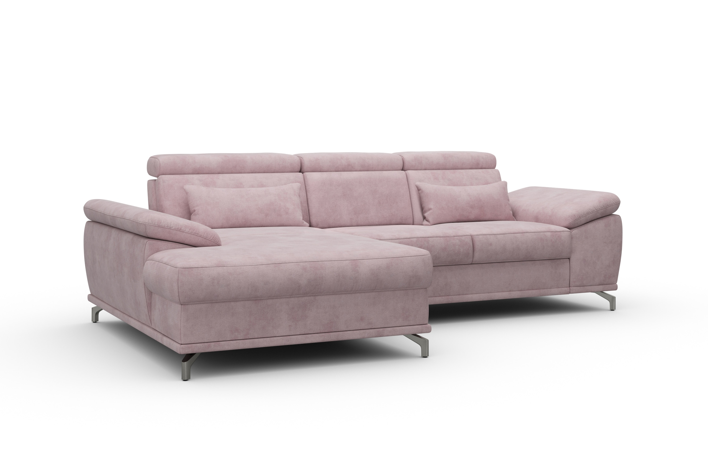 sit&more Ecksofa »Cabrio L-Form, mit Sitztiefenverstellung, Arm- und Kopfteilverstellung«, 2 Nierenkissen, Federkern, optional Bettfunktion und Stauraum