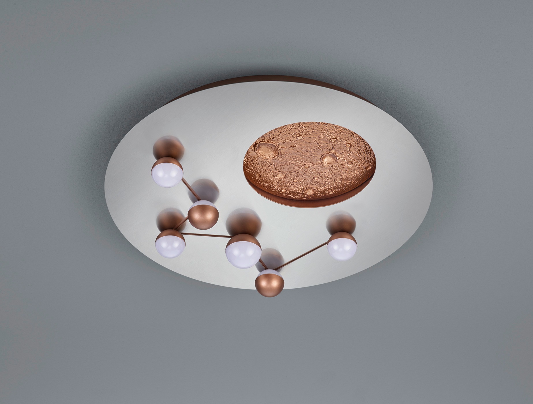 TRIO Leuchten LED Deckenleuchte »ZODIAC, Deckenlampe Mond Sterne, indirektes Licht, dimmbar CCT LED 42W«, 1 flammig, Leuchtmittel LED-Board | LED fest integriert, LED Deckenlampe Schlafzimmer Ø 50cm, Lichtfarbe einstellbar, Mondoptik