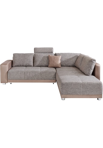 Places of Style Ecksofa, mit Bettfunktion, Bettkasten und Federkern, wahlweise mit 1...