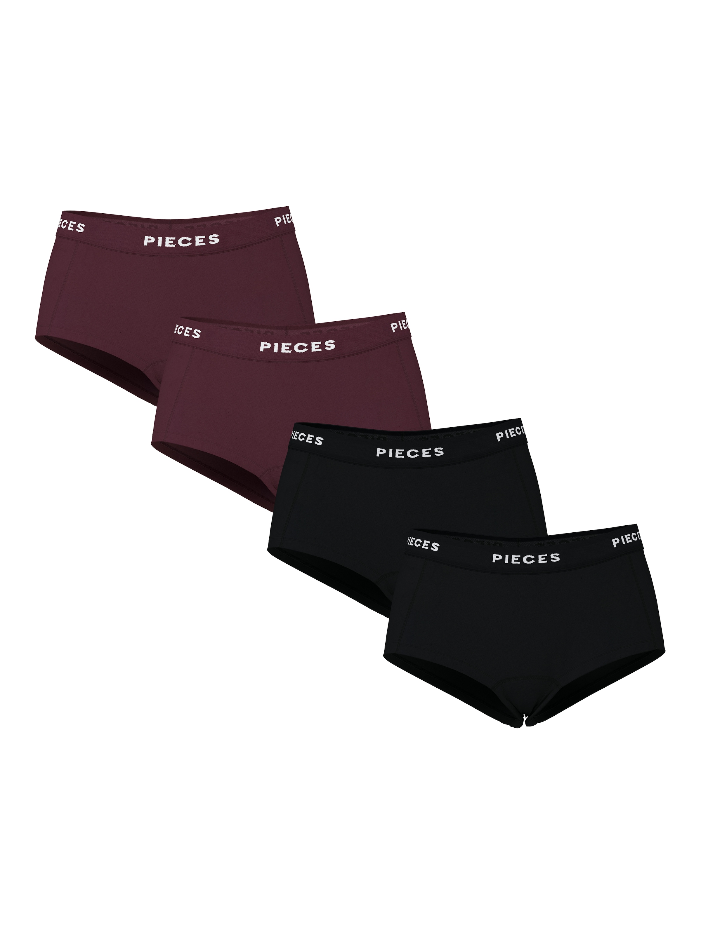 pieces Hipster »PCLOGO LADY 4 PACK SOLID NOOS BC«, (Packung, 4 St., 4er-Pack)