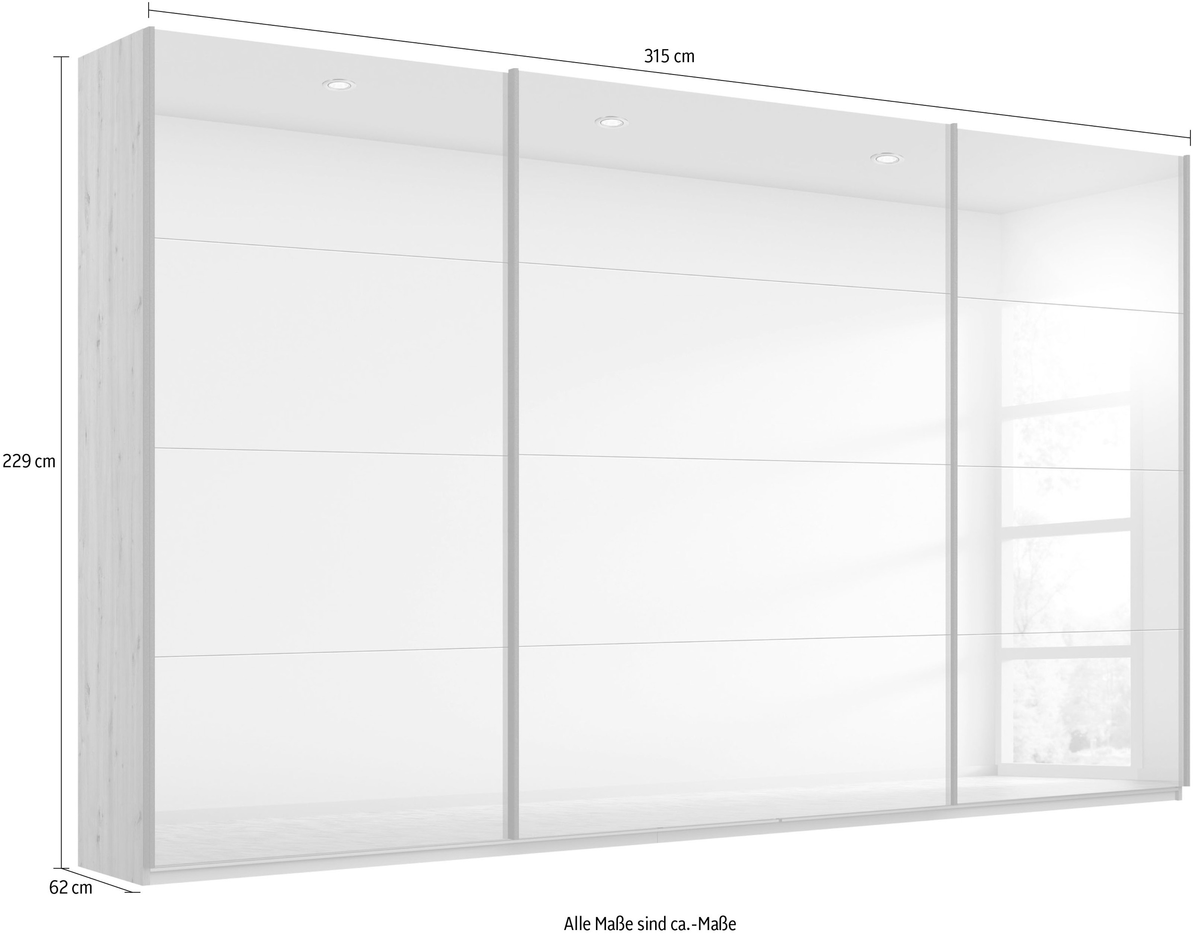 rauch Schwebetürenschrank »Kleiderschrank Schrank Garderobe ORACLE mit Spiegelfront«, inkl. Schubladen-Einsatz und extra Einlegeböden MADE IN GERMANY
