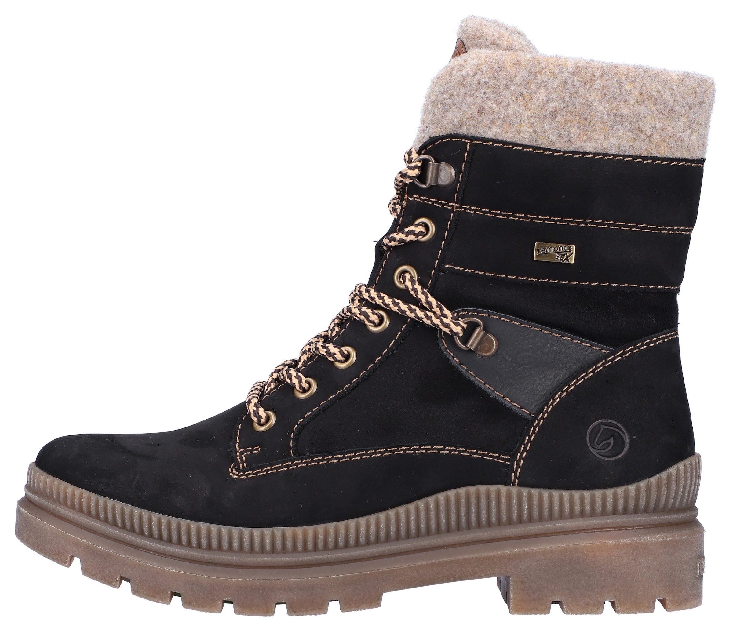 Remonte Winterboots »FIBER-GRIP«, Schnürstiefelette, Profilsohle, mit Schurwollfutter und TEX