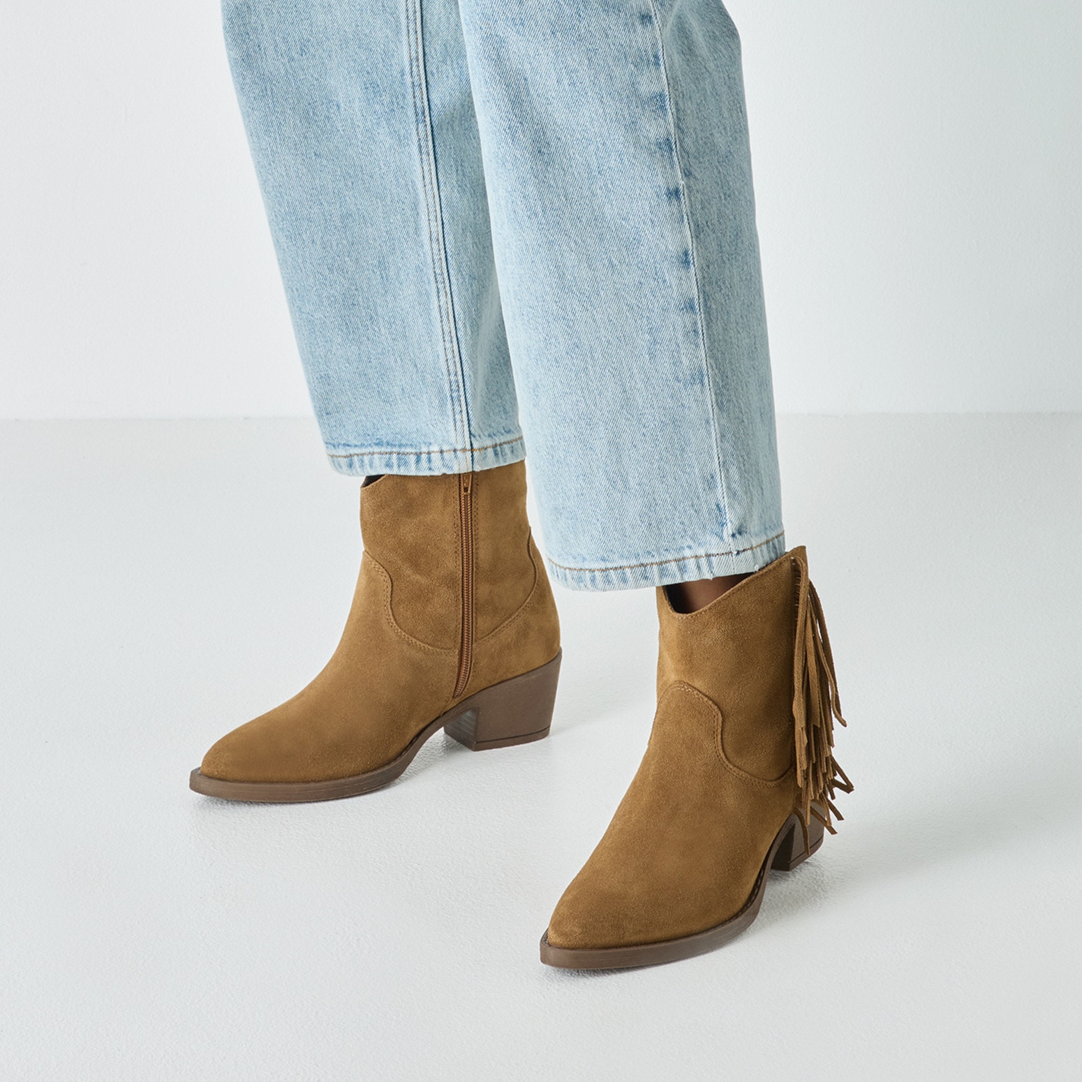 Tamaris Westernstiefelette  Blockabsatz, Boots, Cowboystiefelette mit modischen Fransen