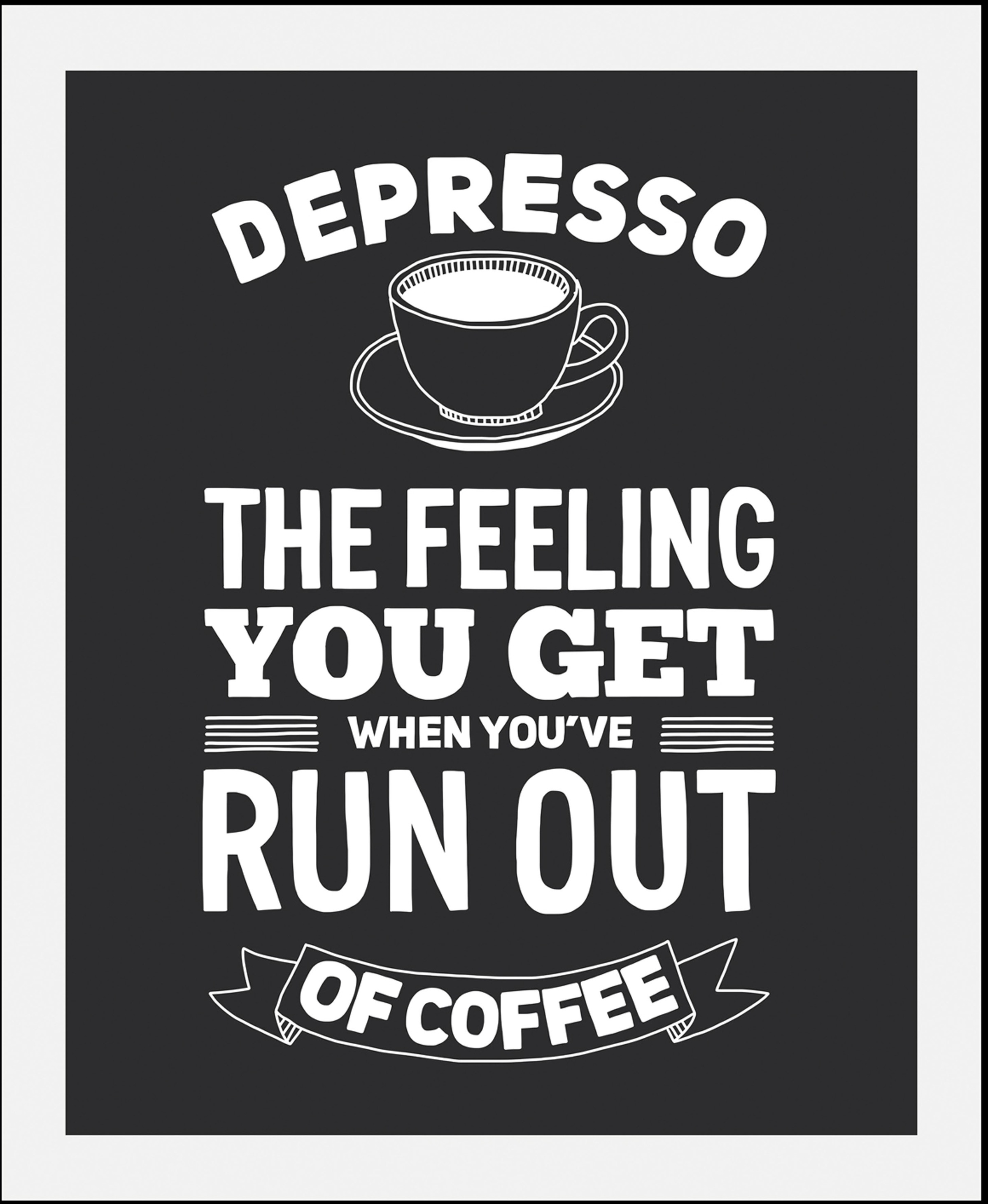 queence Bild »Despresso«, Schriftzüge-Schriftzug-Schwarz-Weiß-Kaffee-Kaffee günstig online kaufen