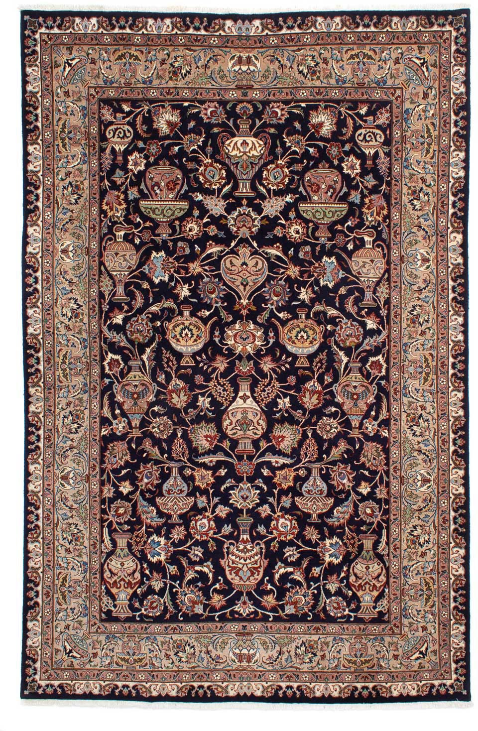 morgenland Wollteppich »Kaschmar Blumenmuster Nero 310 x 200 cm«, rechtecki günstig online kaufen