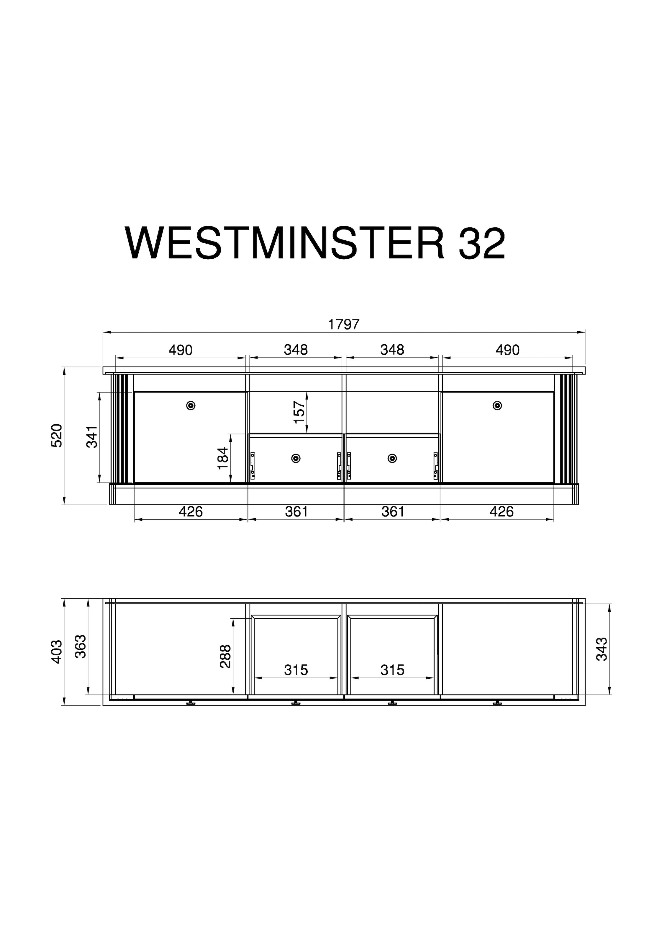 Home affaire Wohnwand »Westminster«, (Set, 2 St.), im romantischen Landhausstil